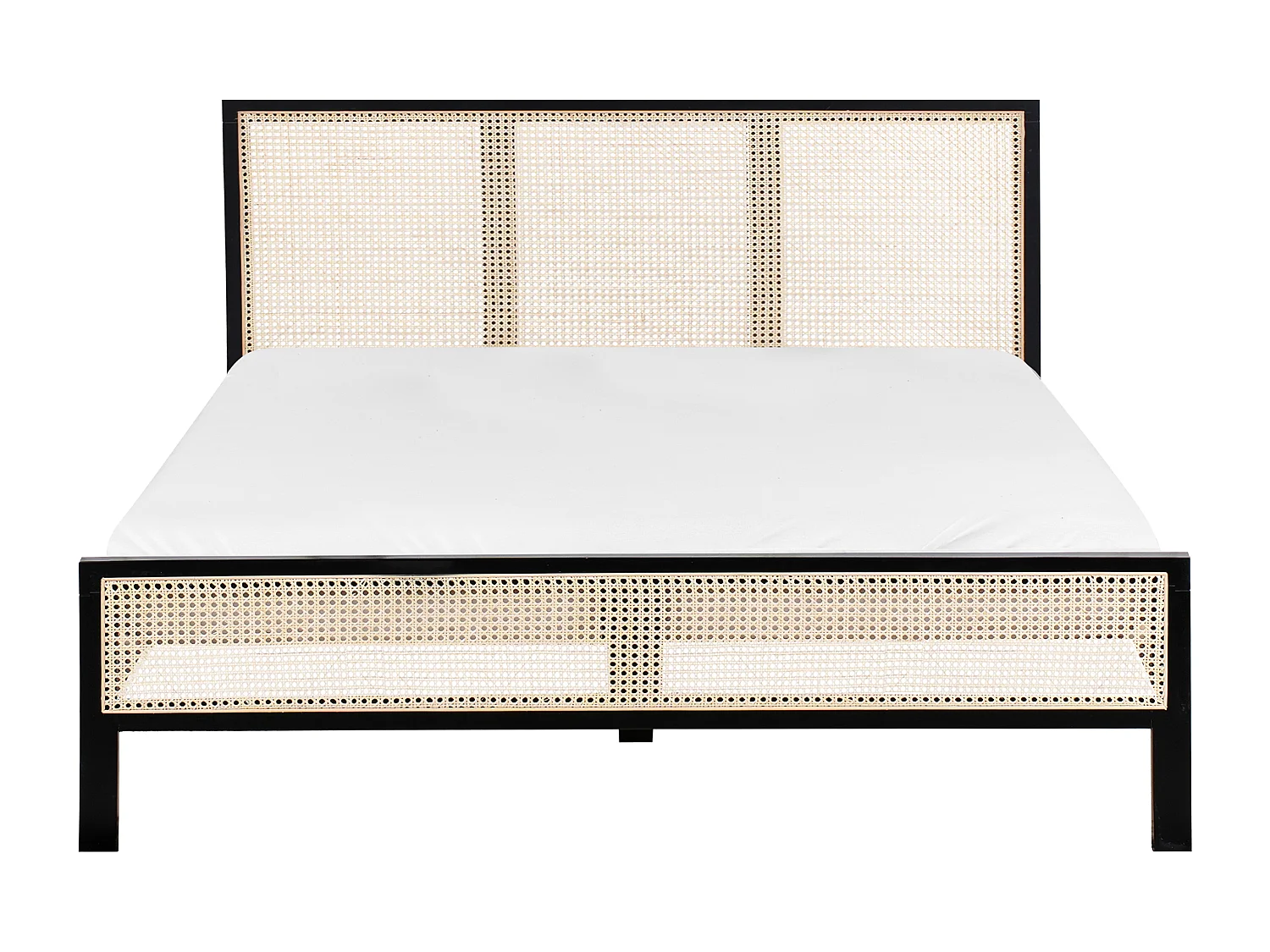 Cama Madera de pino SALERNAS 160 x 200 cm Negro