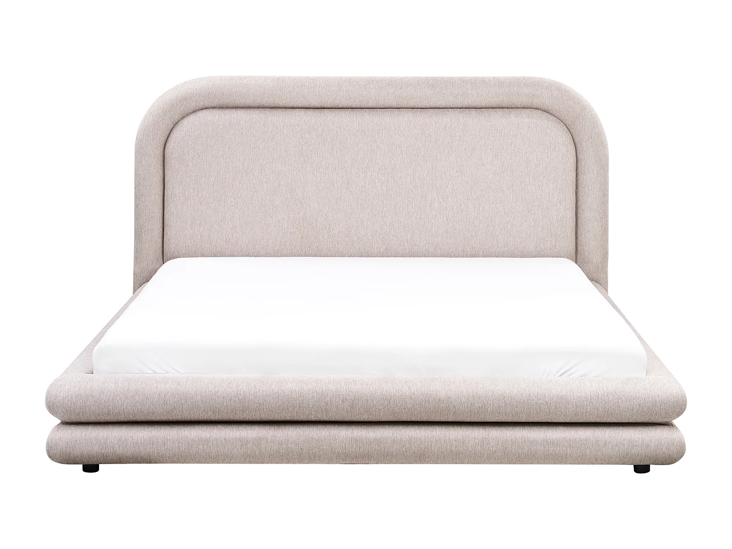 Lit avec sommier Lin synthétique LAVARDENS 160 x 200 cm Taupe