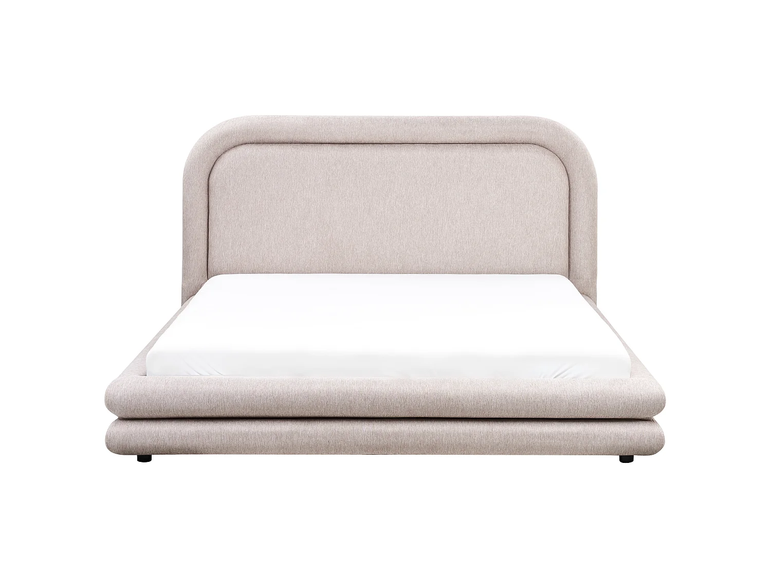Bed Faux Linen LAVARDENS 160 x 200 cm (EU King Size) Taupe