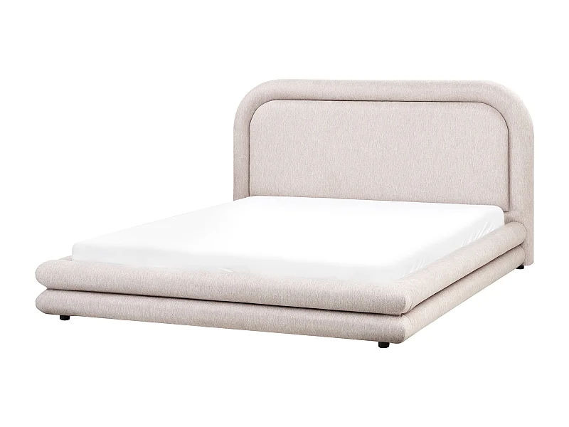 Letto Lino sintetico LAVARDENS 160 x 200 cm Tortora