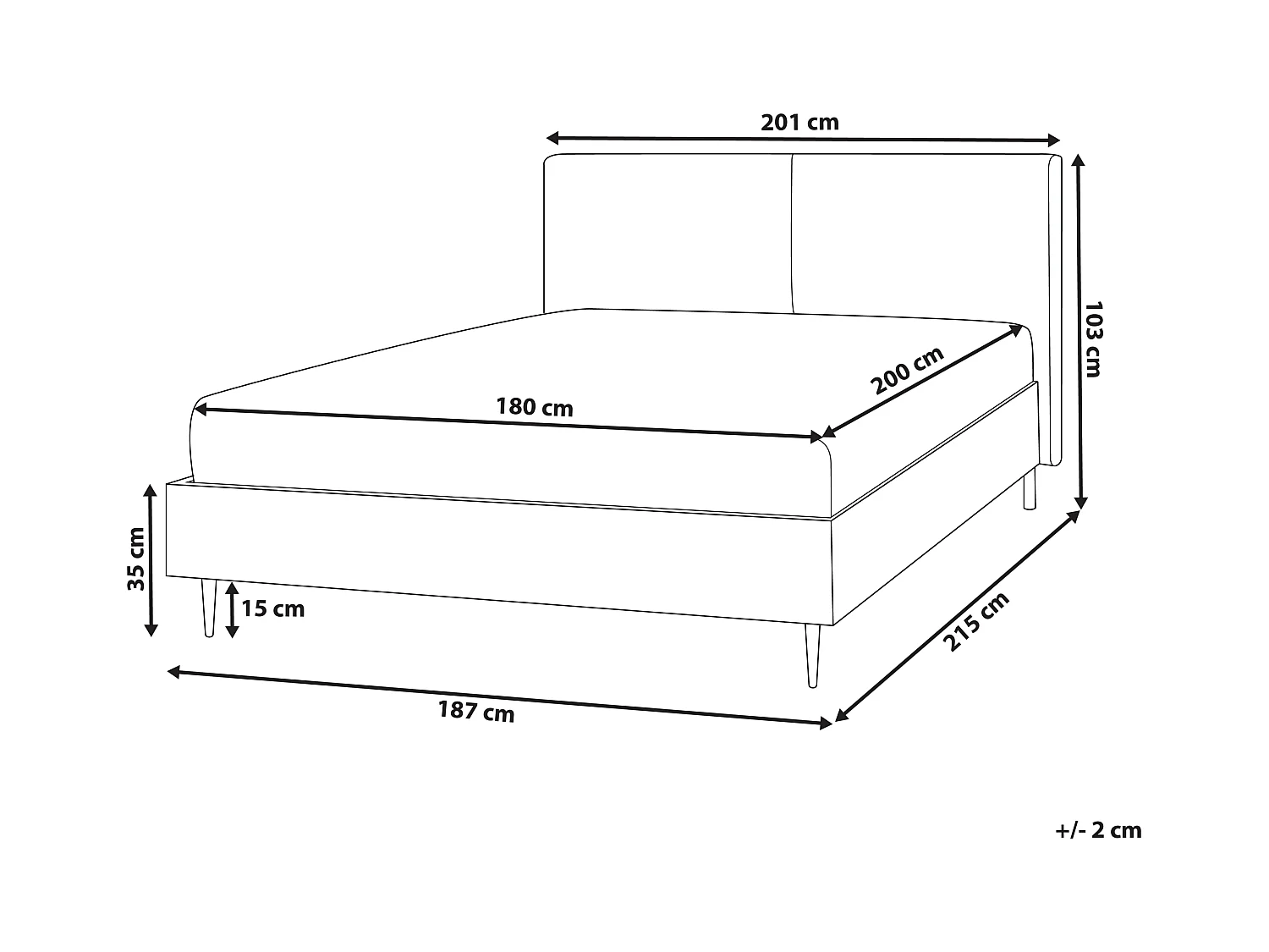 Bett mit Lattenrost Bouclé LIMANTON 180 x 200 cm Beige