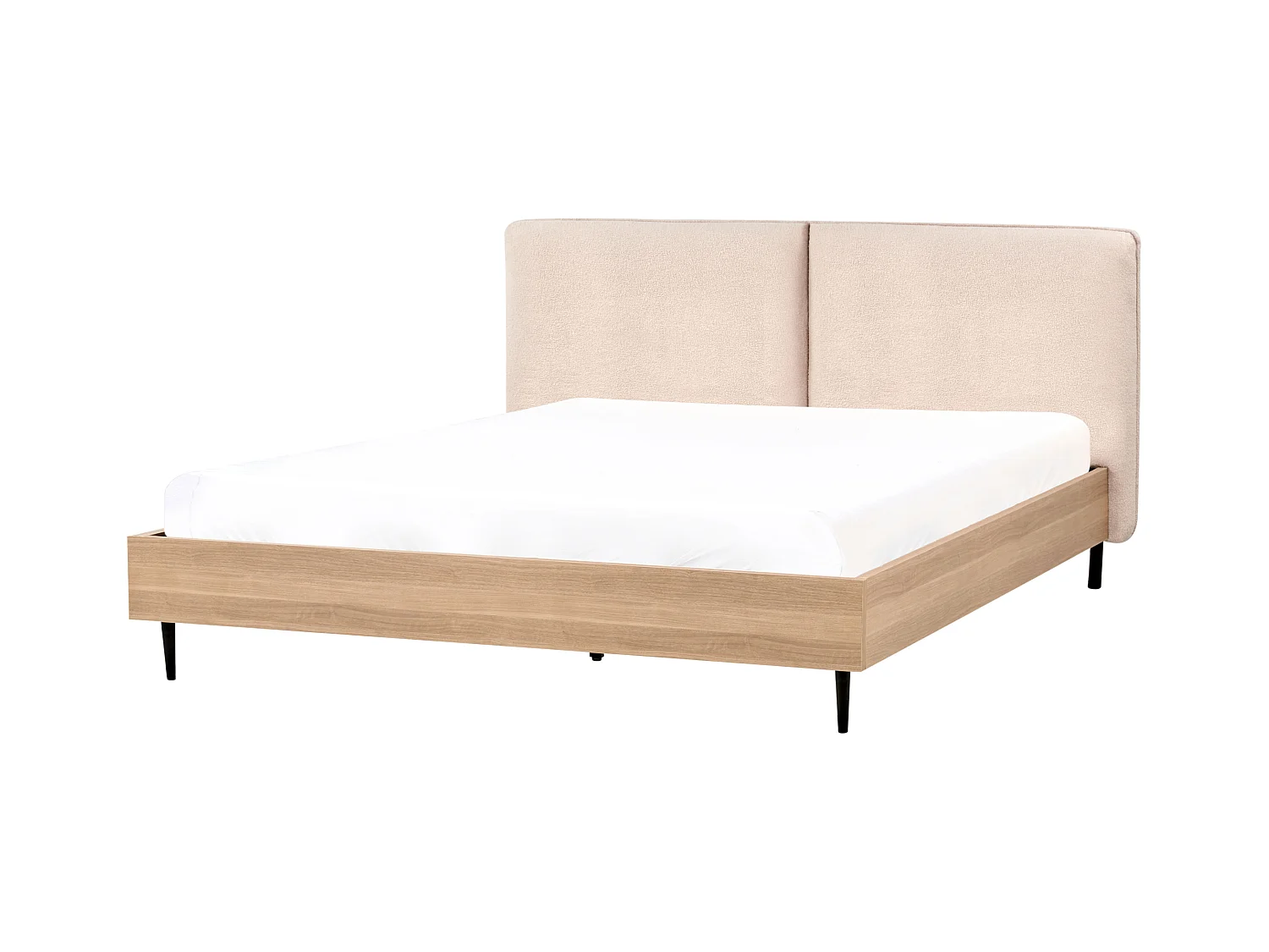 Bett mit Lattenrost Bouclé LIMANTON 180 x 200 cm Beige