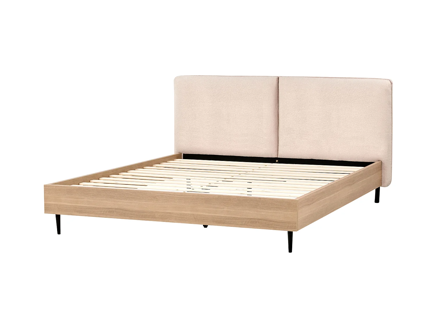 Bett mit Lattenrost Bouclé LIMANTON 180 x 200 cm Beige