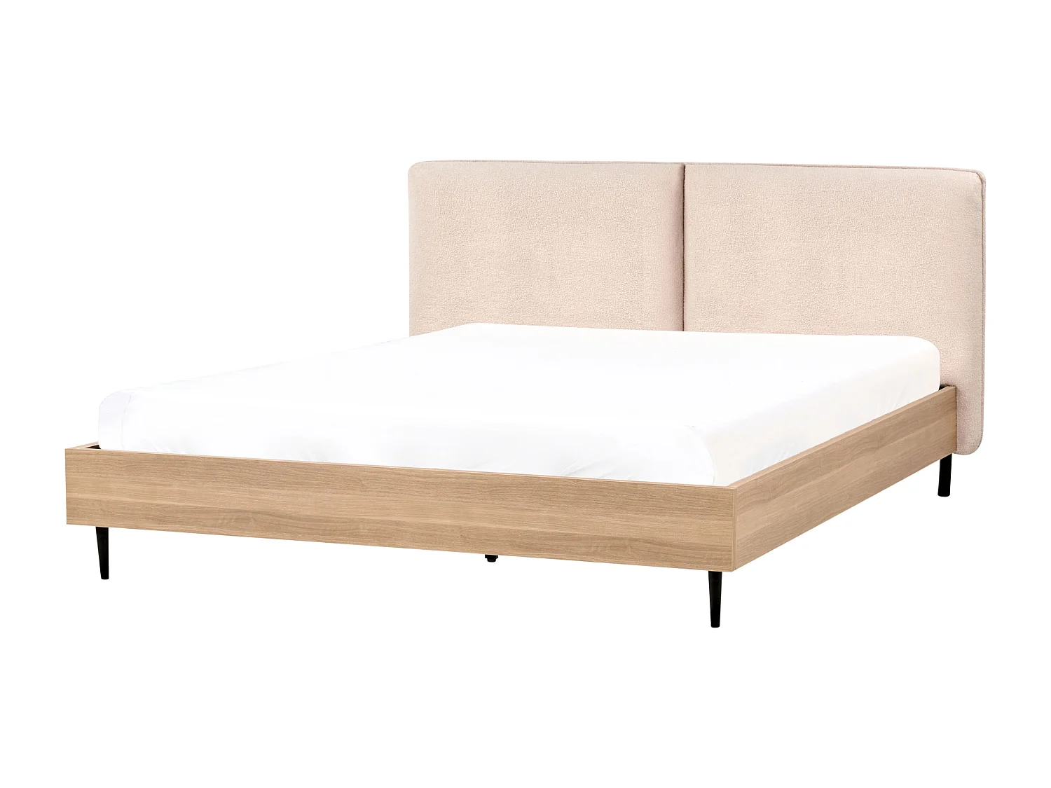 Lit avec sommier Bouclé LIMANTON 180 x 200 cm Beige
