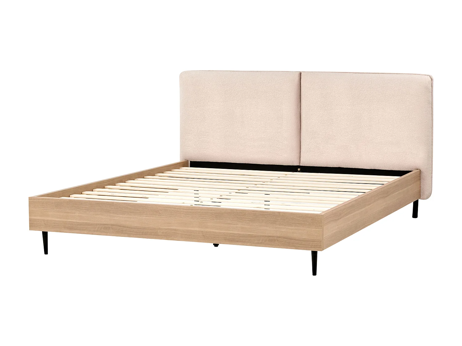 Lit avec sommier Bouclé LIMANTON 180 x 200 cm Beige