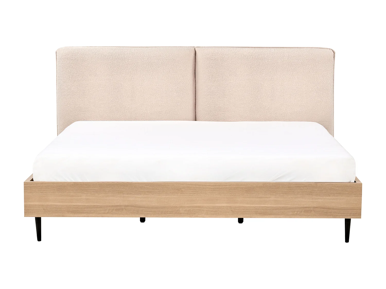 Lit avec sommier Bouclé LIMANTON 180 x 200 cm Beige