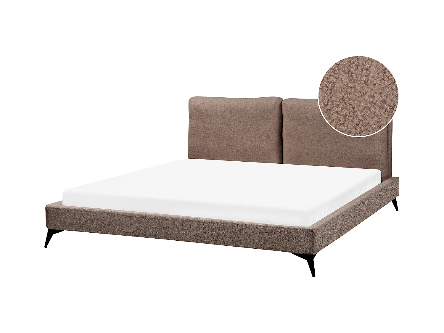 Lit avec sommier Bouclé MELLE 180 x 200 cm Marron