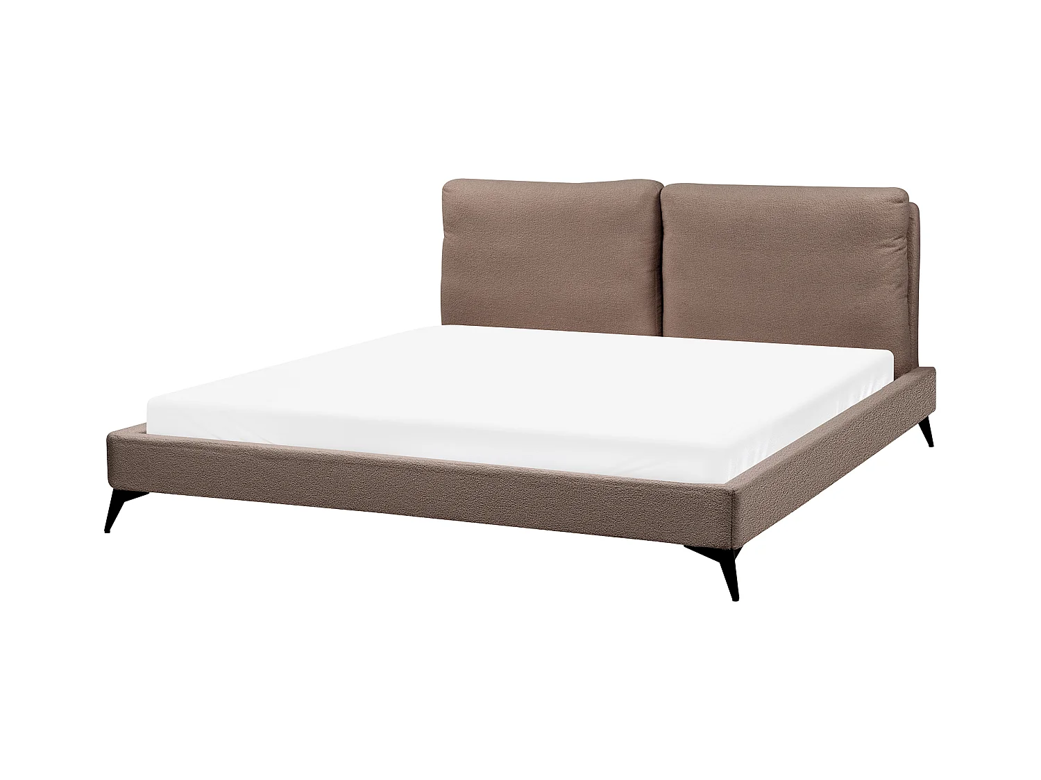 Lit avec sommier Bouclé MELLE 180 x 200 cm Marron