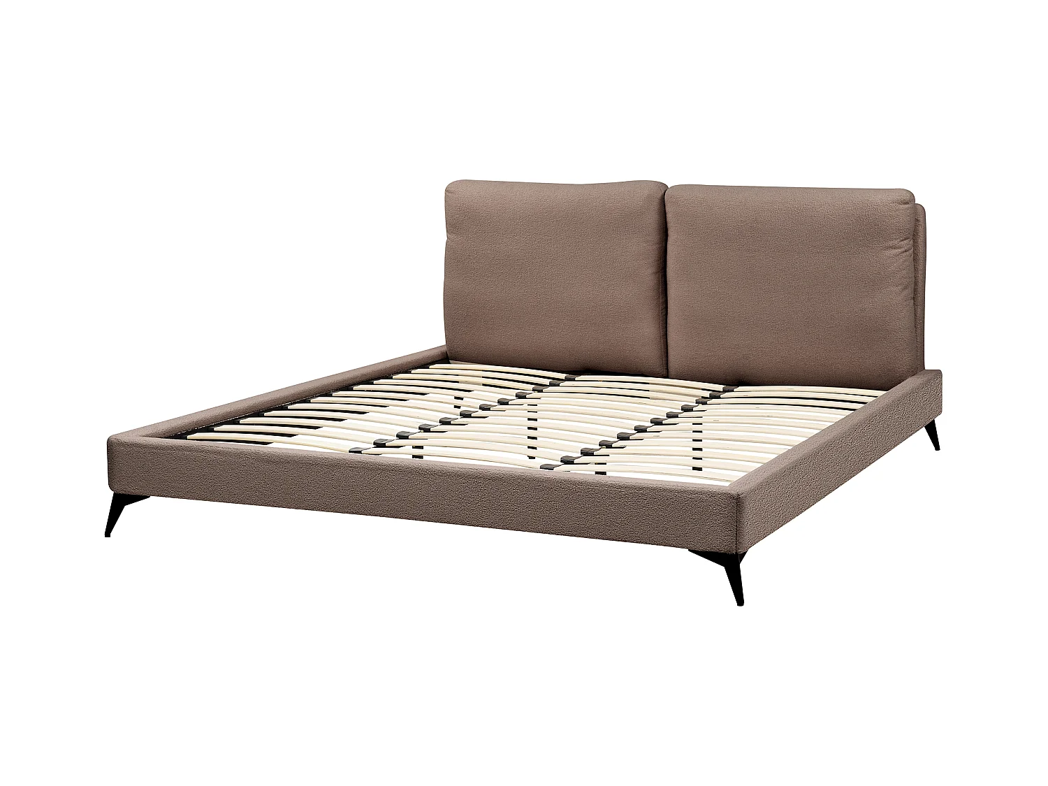 Lit avec sommier Bouclé MELLE 180 x 200 cm Marron