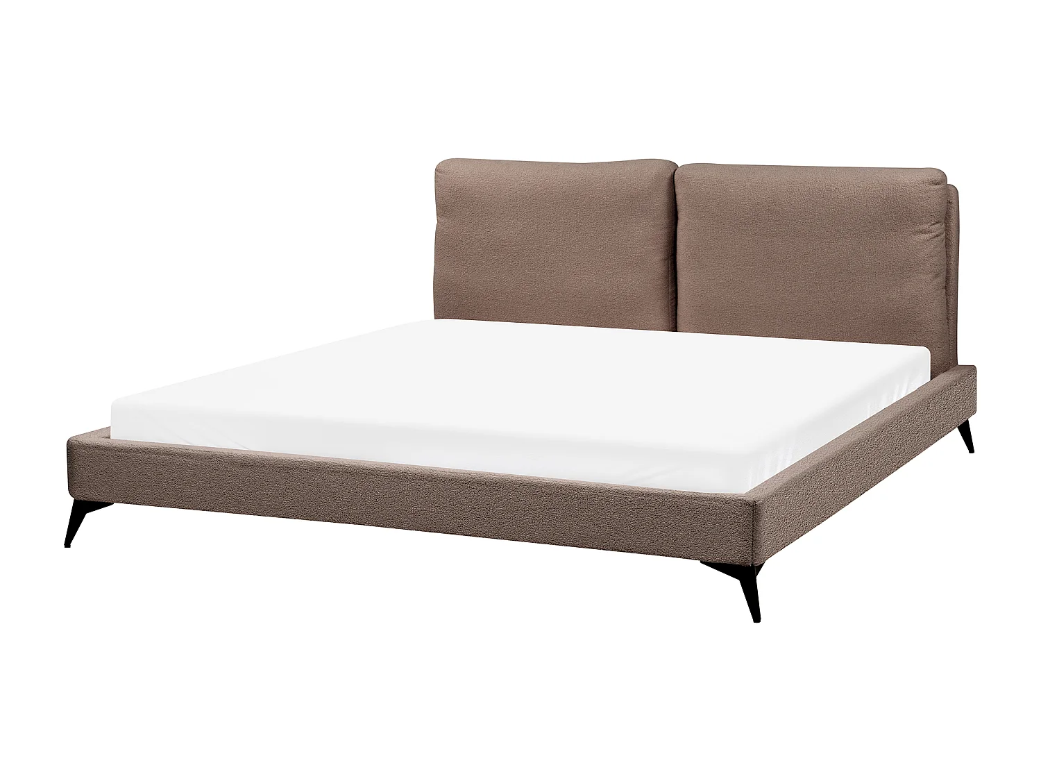 Letto Bouclé MELLE 180 x 200 cm Marrone