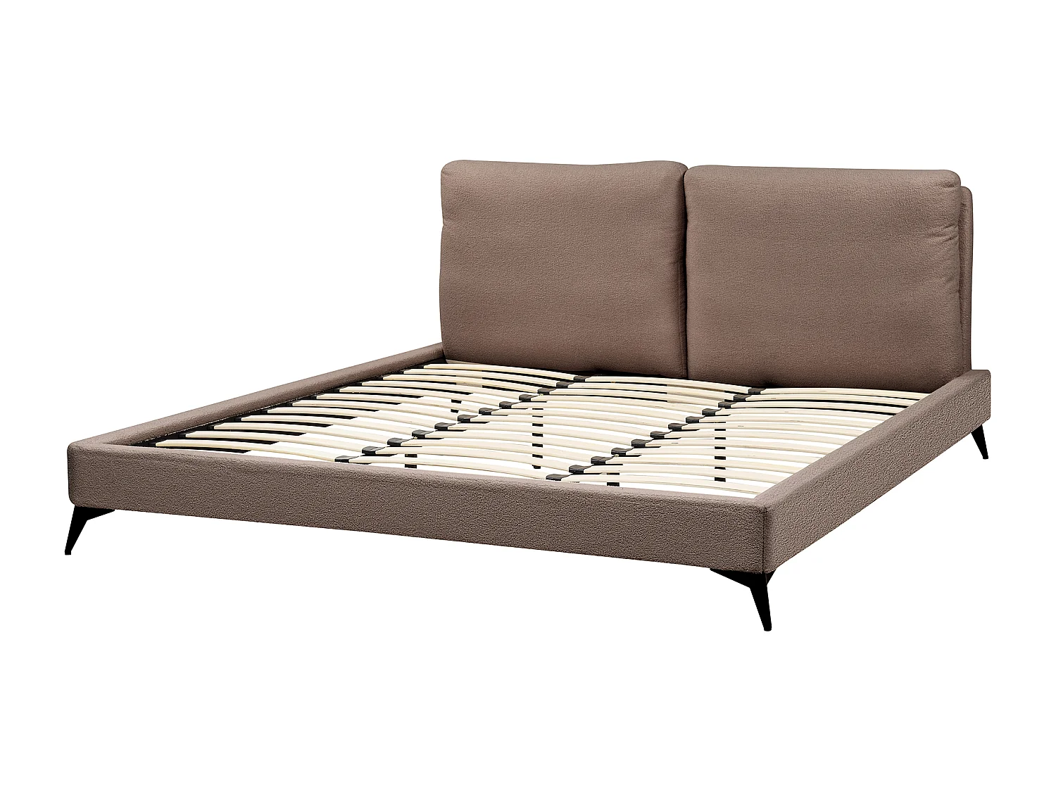 Letto Bouclé MELLE 180 x 200 cm Marrone