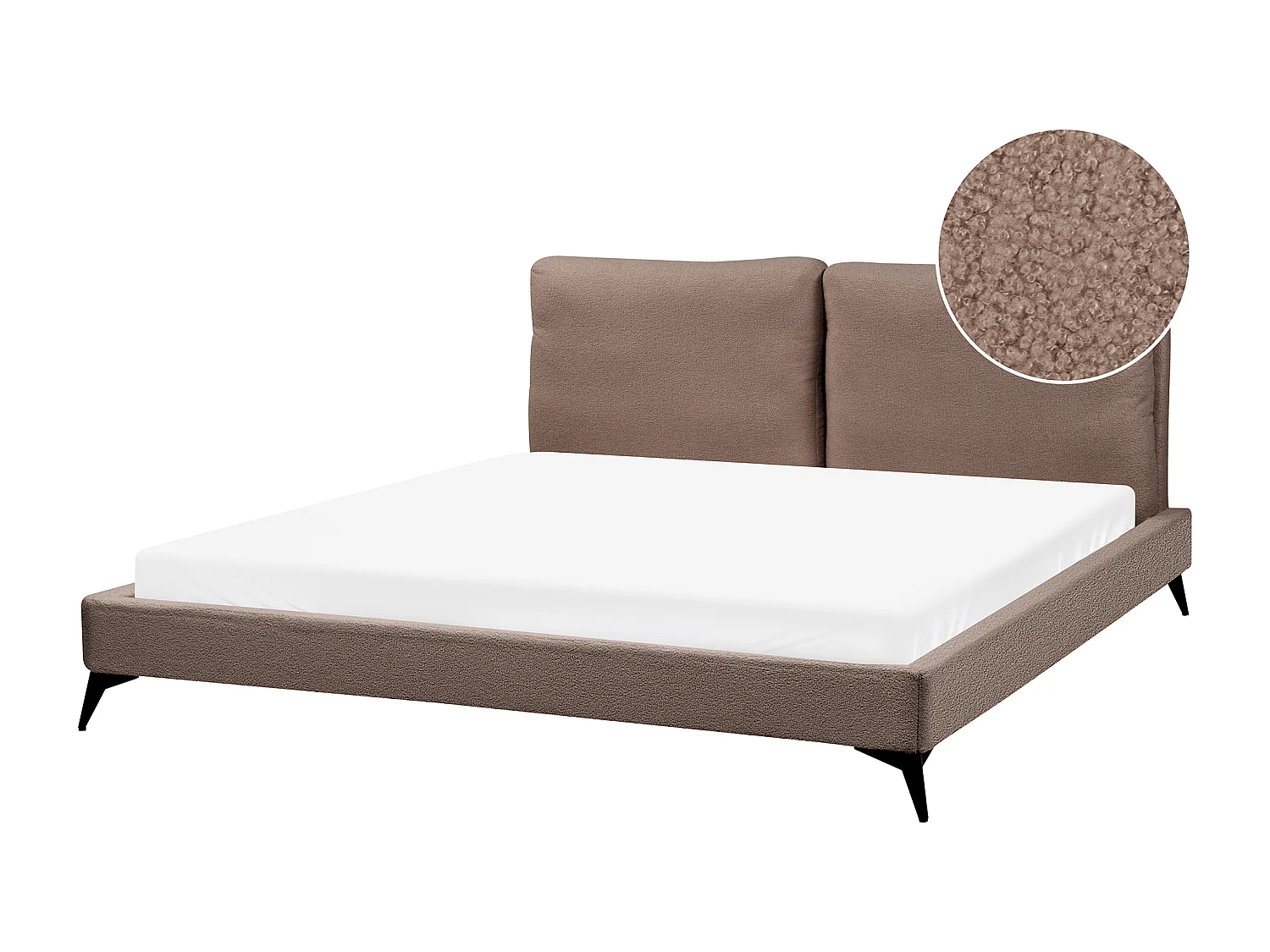 Letto Bouclé MELLE 180 x 200 cm Marrone