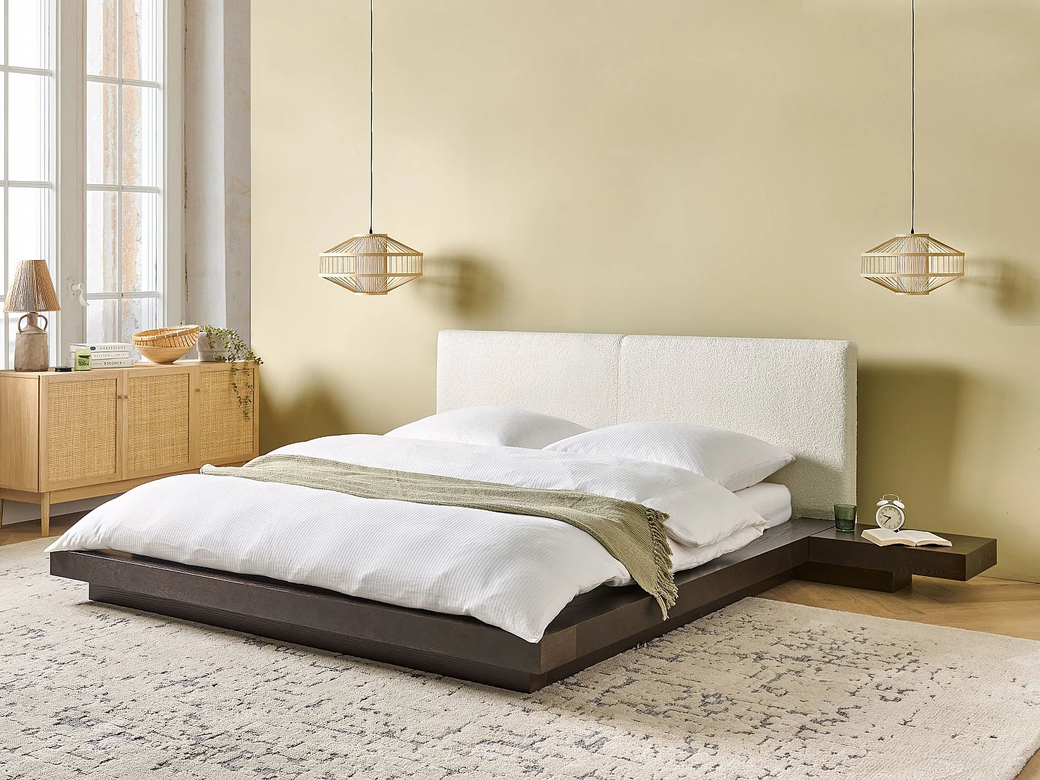 Letto ad acqua Bouclé ZEN 160 x 200 cm Frasino scuro