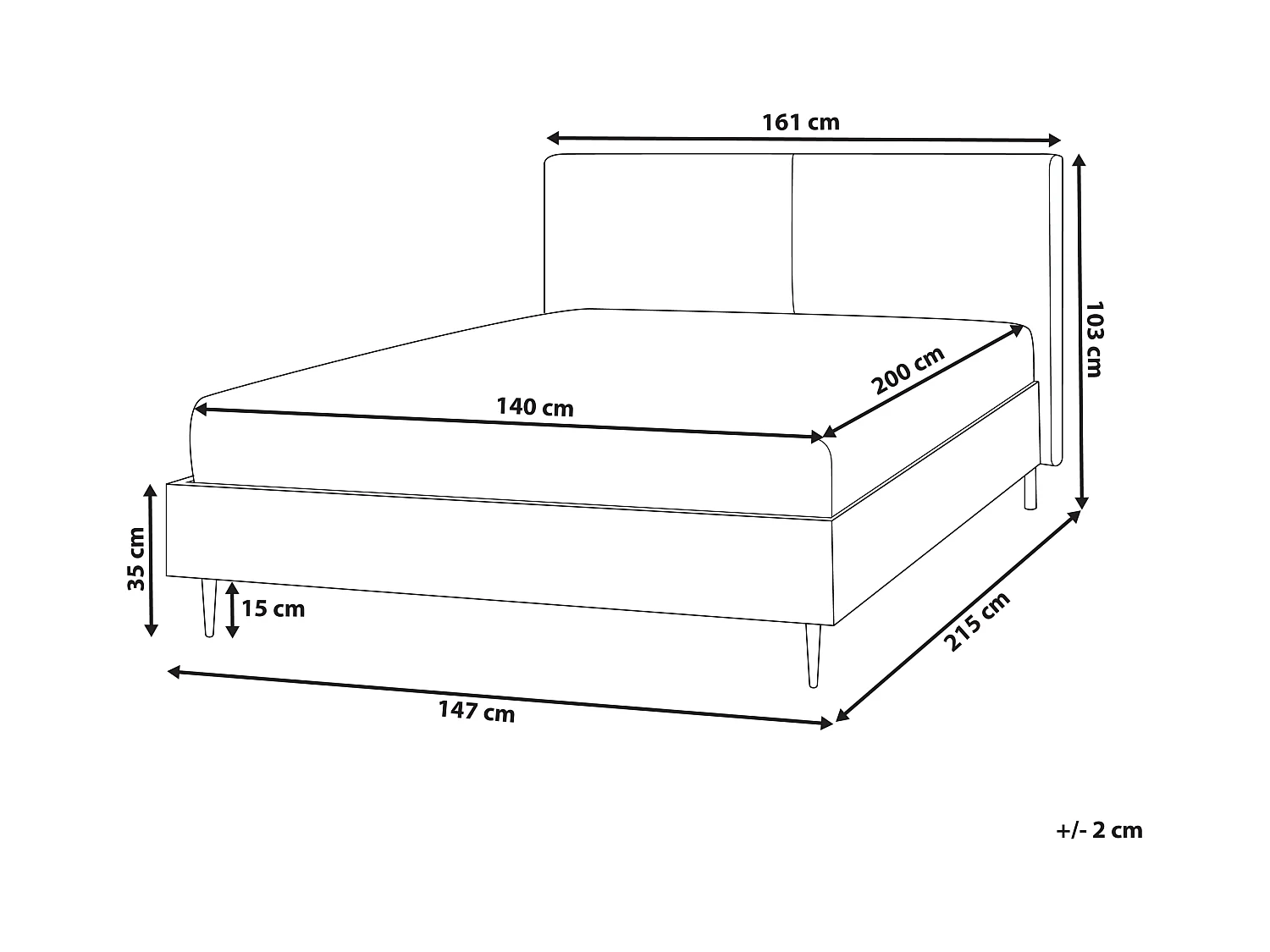 Bett mit Lattenrost Bouclé LIMANTON 140 x 200 cm Beige