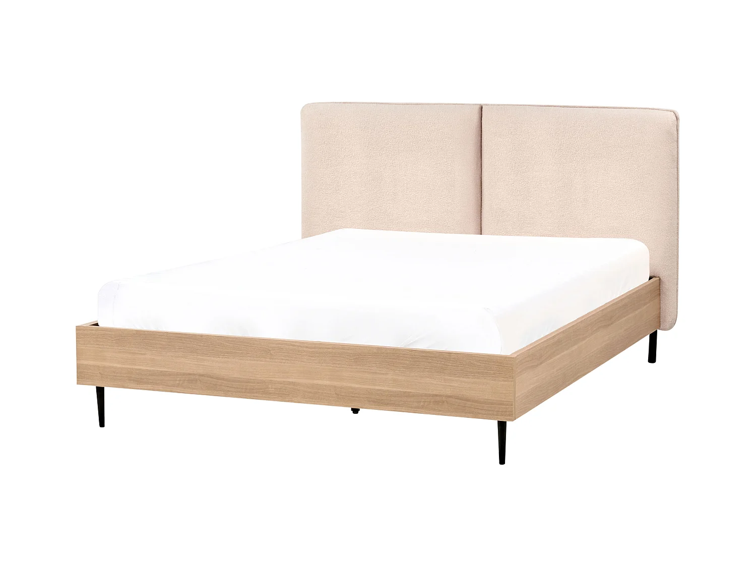 Bett mit Lattenrost Bouclé LIMANTON 140 x 200 cm Beige