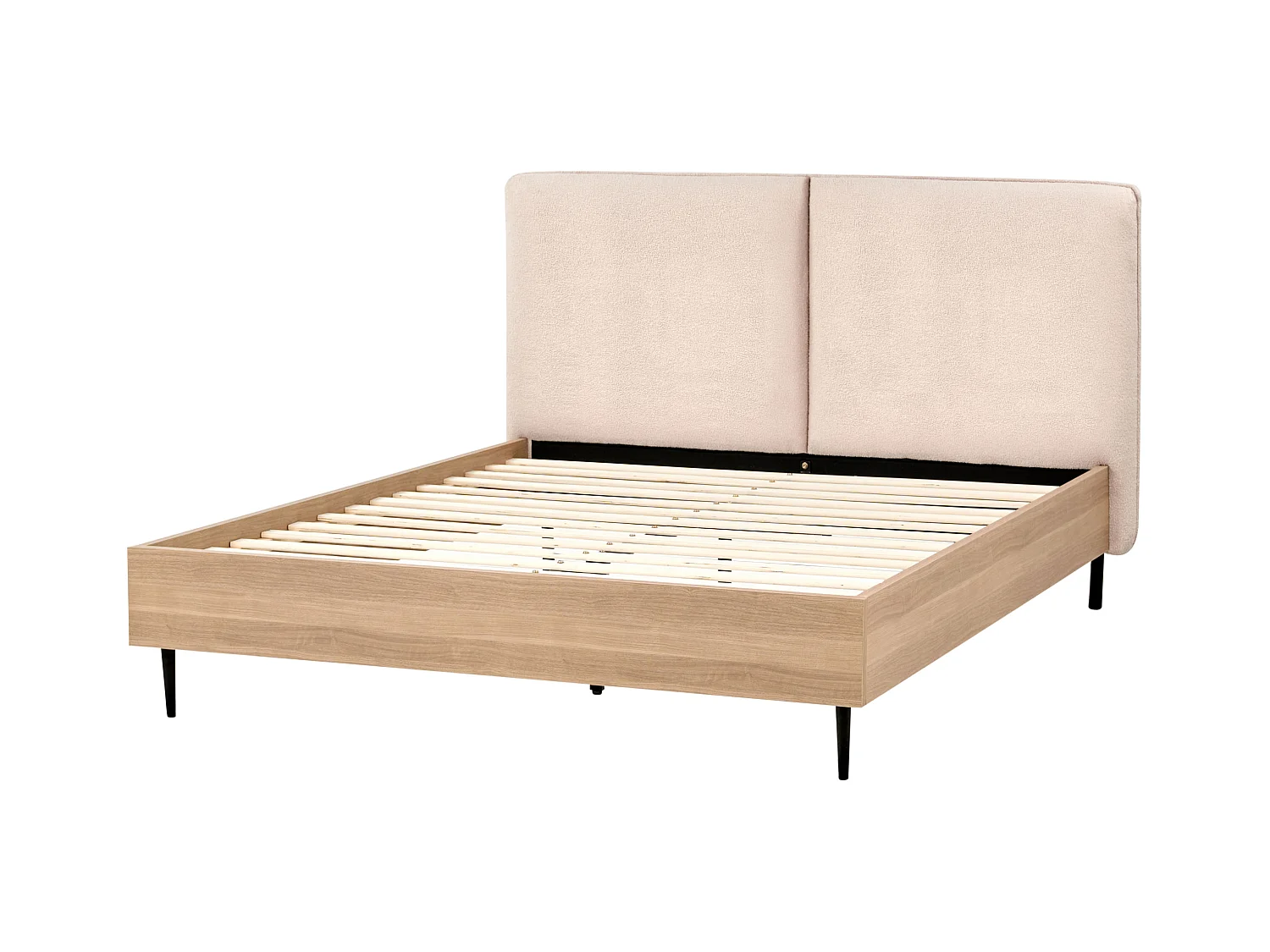 Bett mit Lattenrost Bouclé LIMANTON 140 x 200 cm Beige