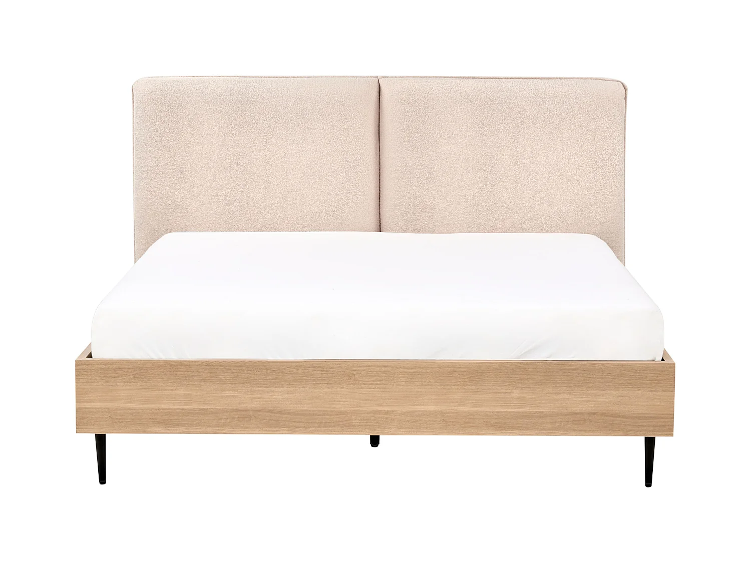 Bett mit Lattenrost Bouclé LIMANTON 140 x 200 cm Beige