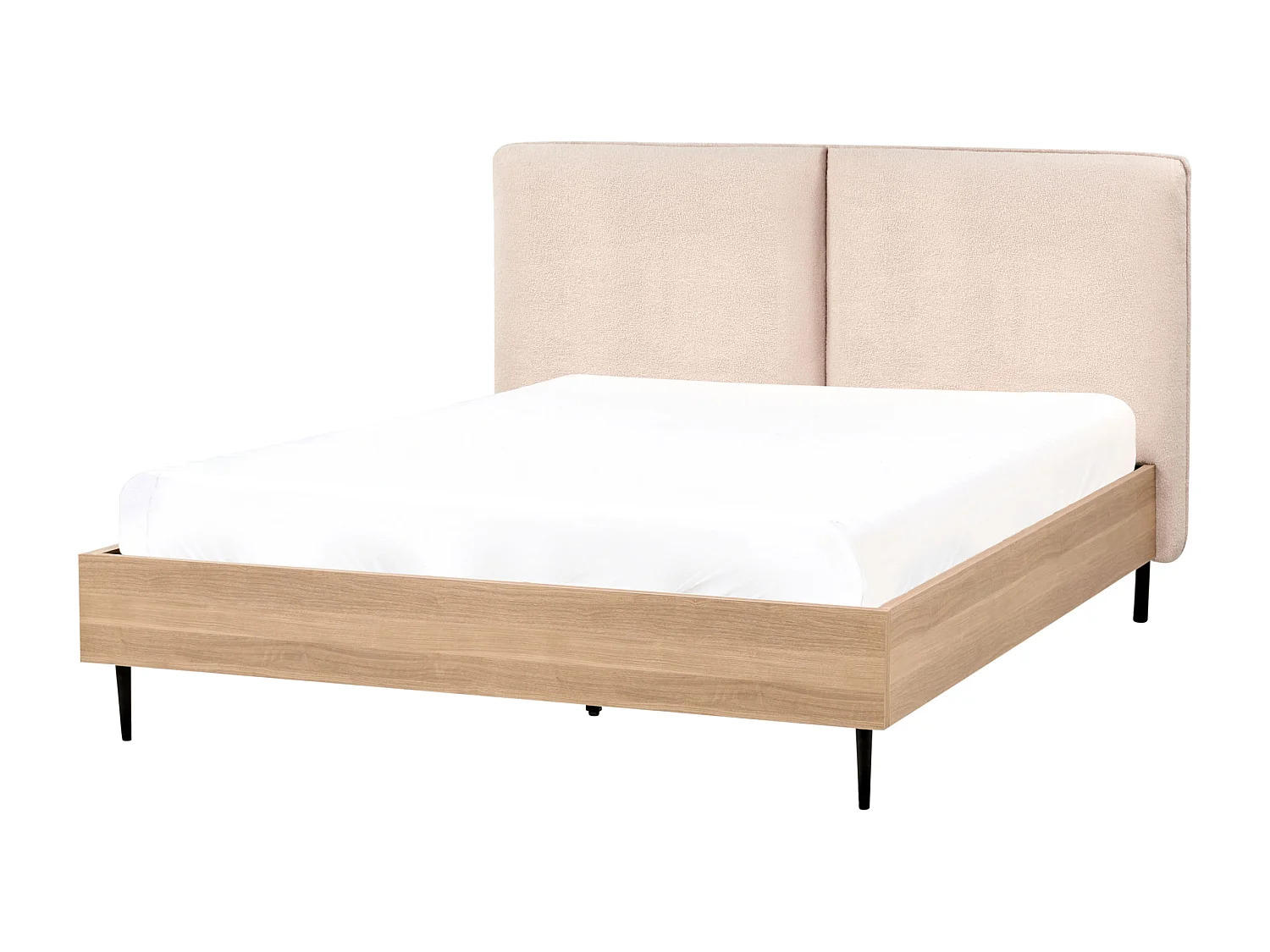 Bett mit Lattenrost Bouclé LIMANTON 140 x 200 cm Beige