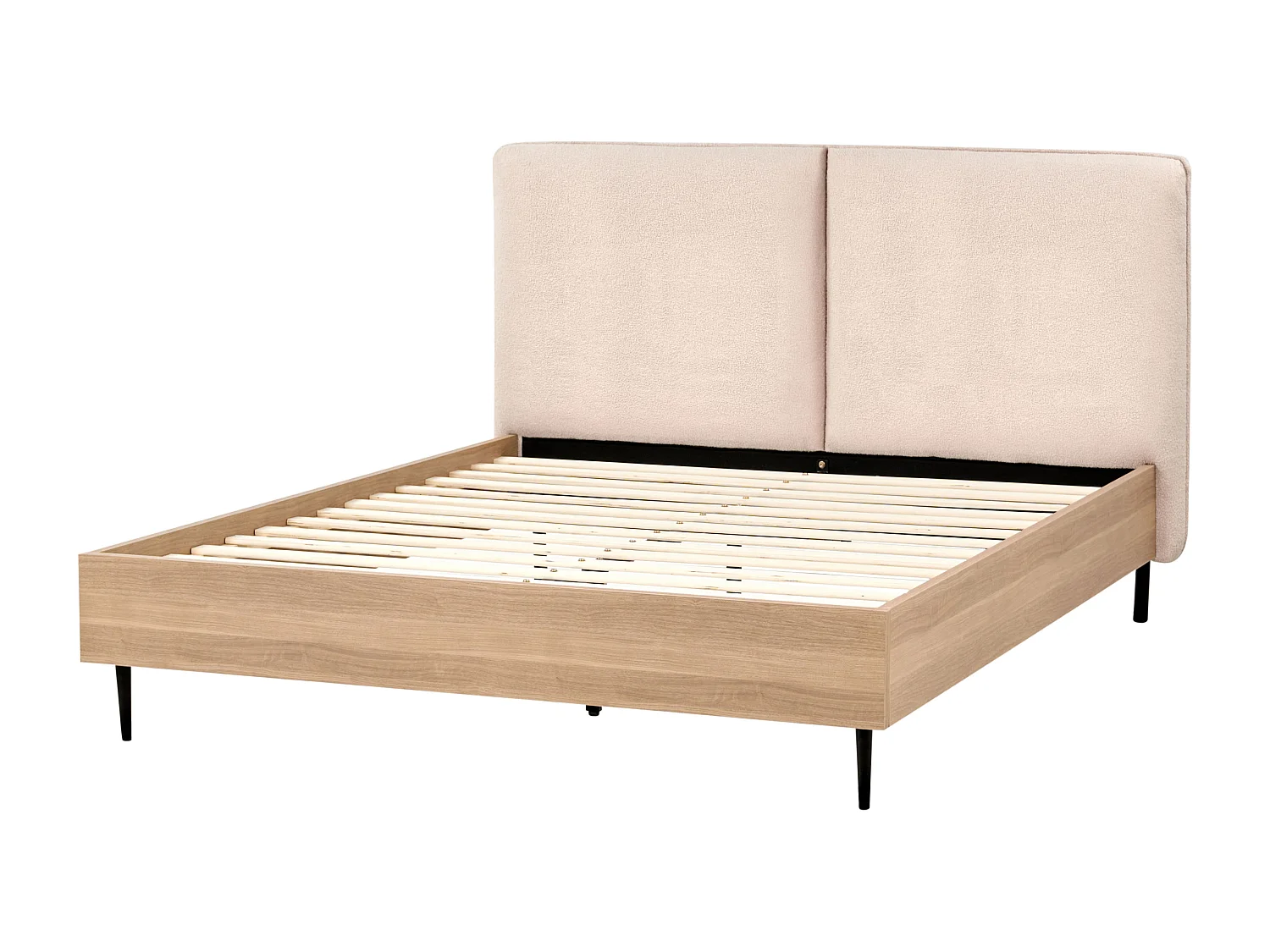 Bett mit Lattenrost Bouclé LIMANTON 140 x 200 cm Beige