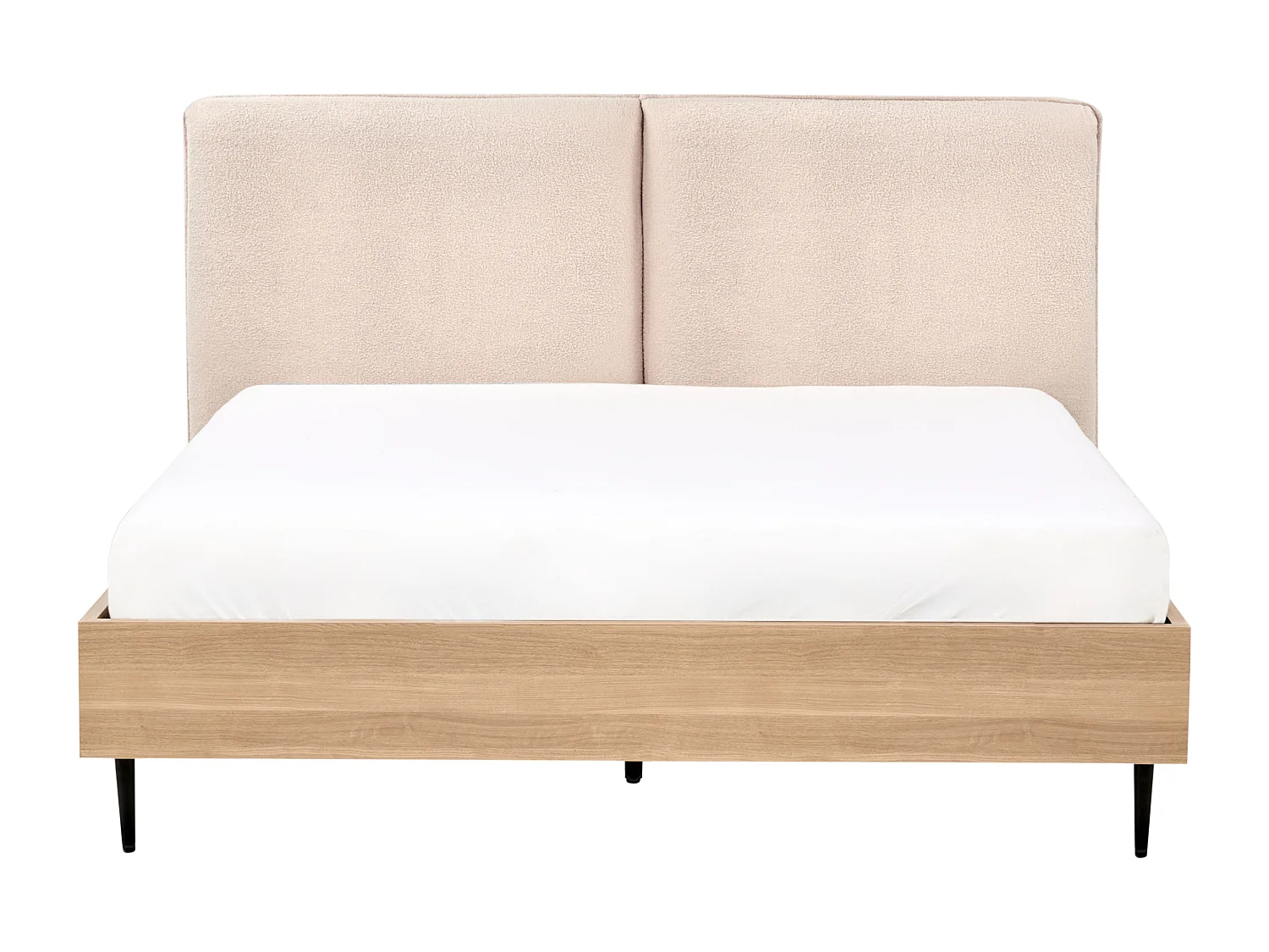 Bett mit Lattenrost Bouclé LIMANTON 140 x 200 cm Beige