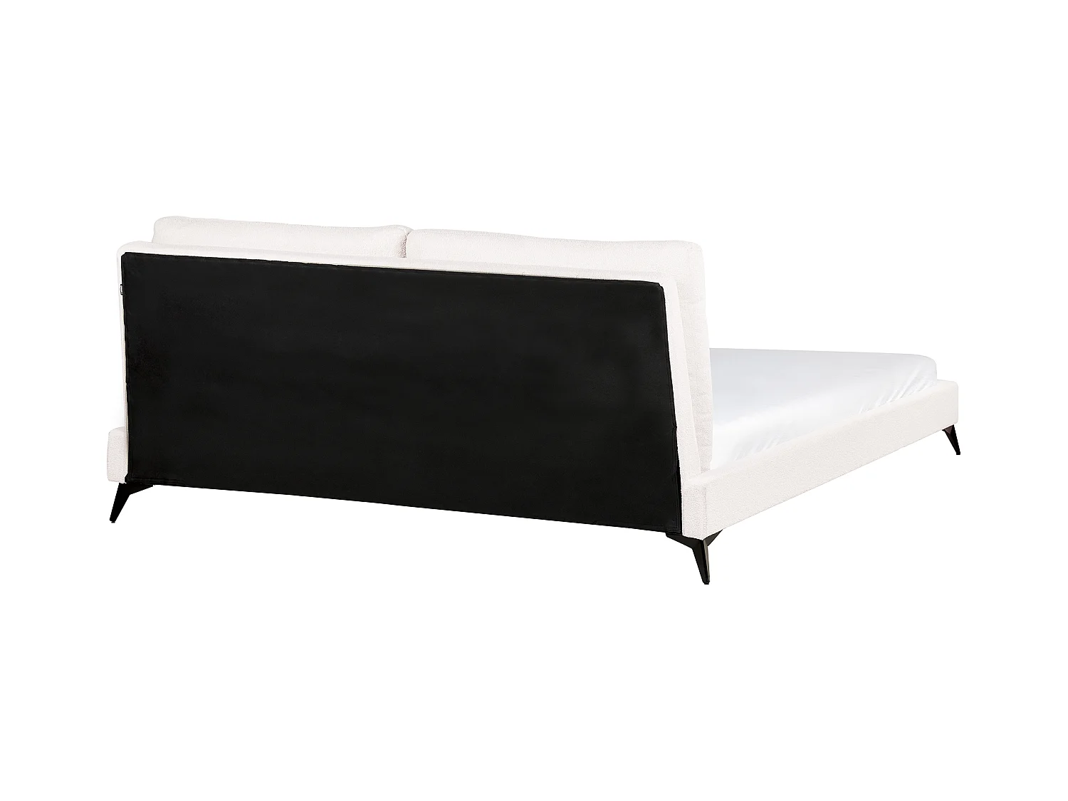 Lit avec sommier Bouclé MELLE 180 x 200 cm Blanc cassé