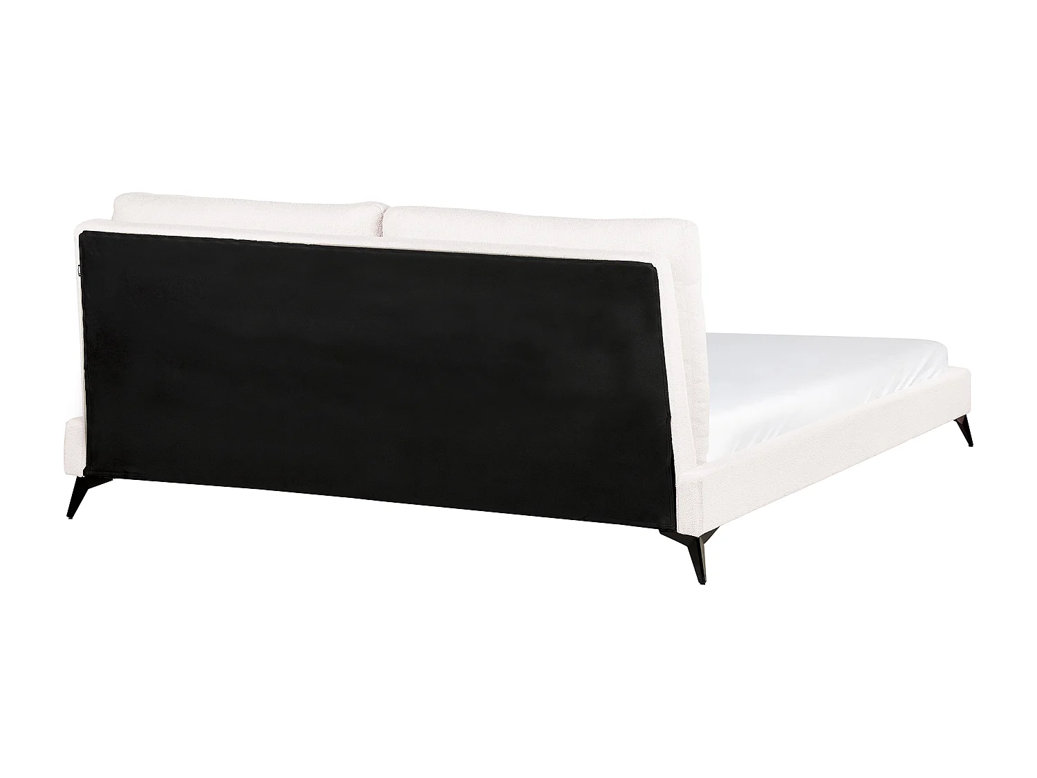 Lit avec sommier Bouclé MELLE 180 x 200 cm Blanc cassé