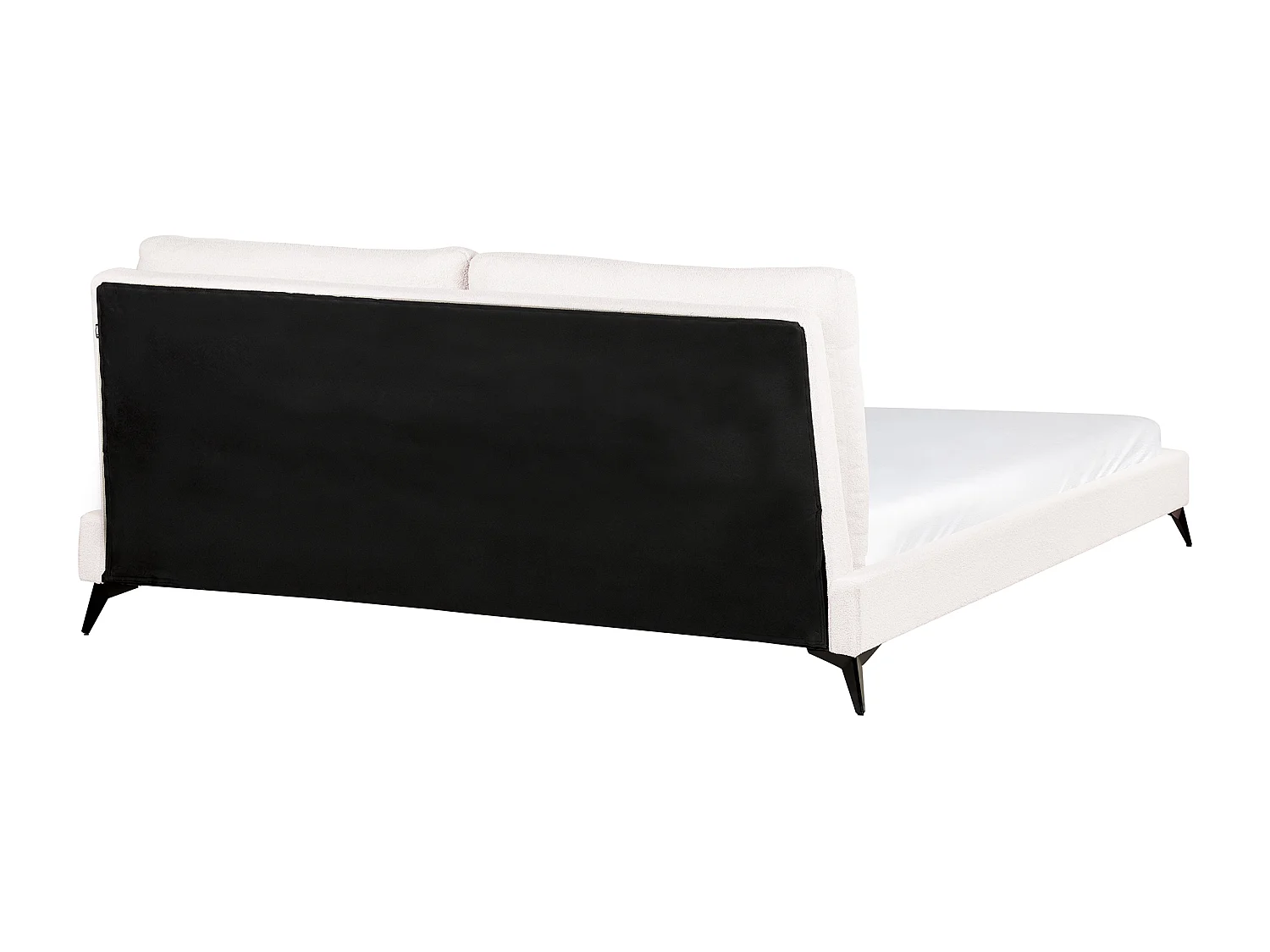 Lit avec sommier Bouclé MELLE 180 x 200 cm Blanc cassé