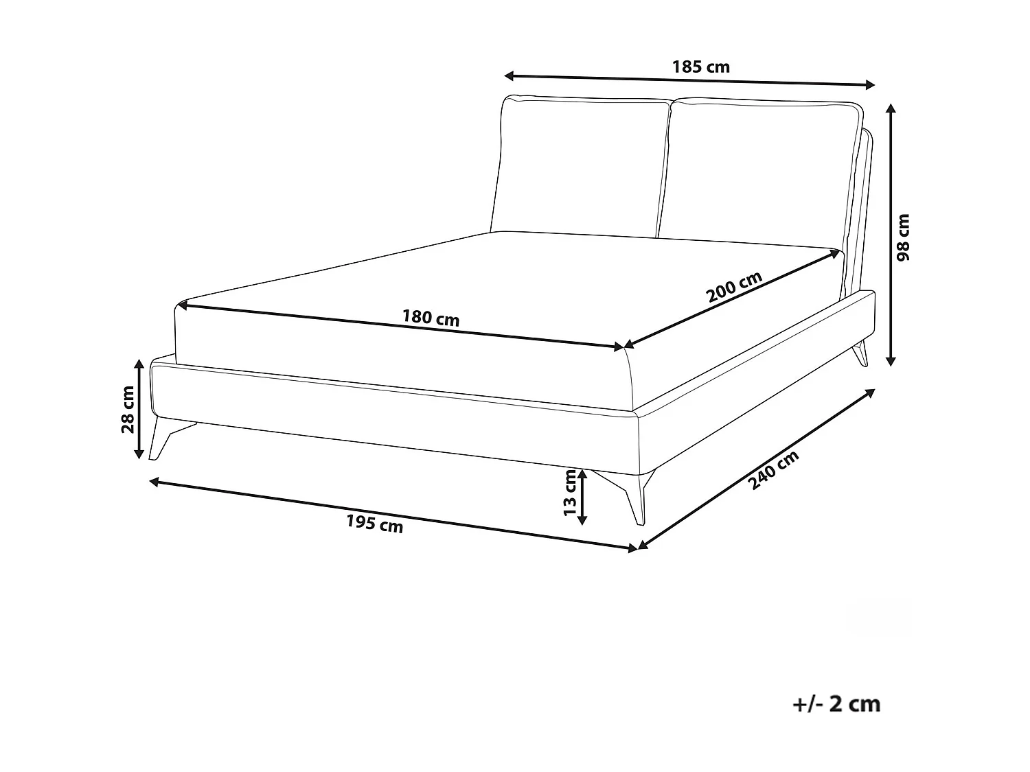 Bett mit Lattenrost Bouclé MELLE 180 x 200 cm Cremeweiss