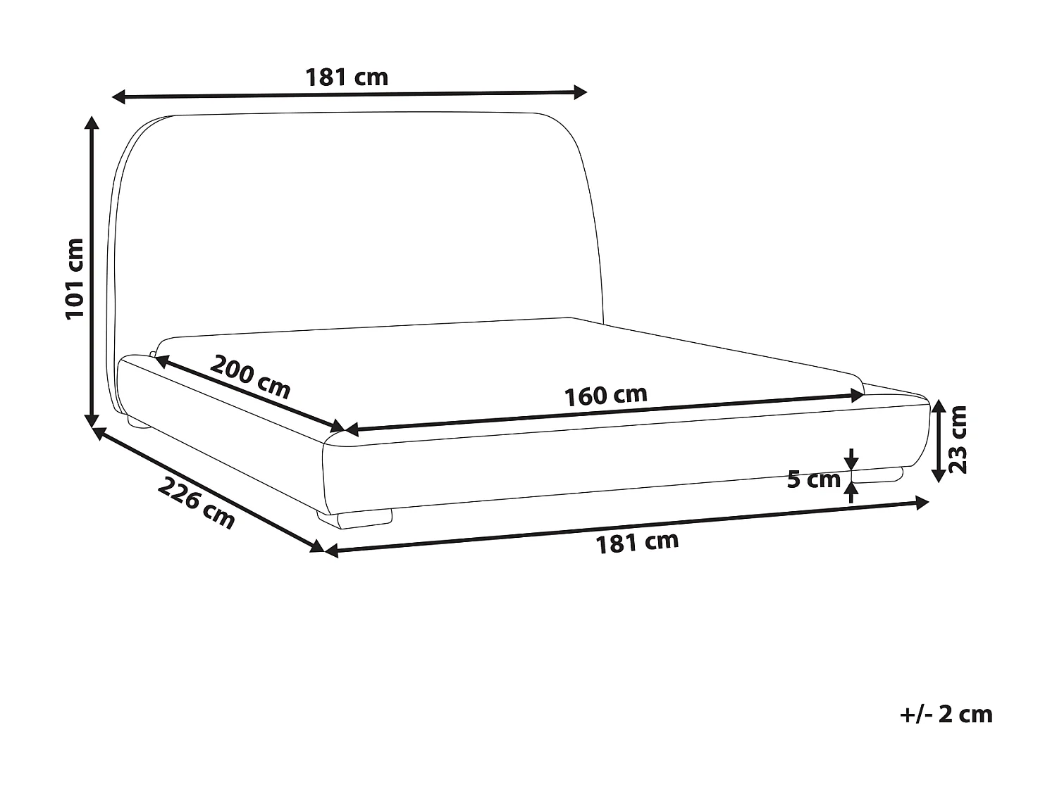 Wasserbett Bouclé ROISEL 160 x 200 cm Hellbeige