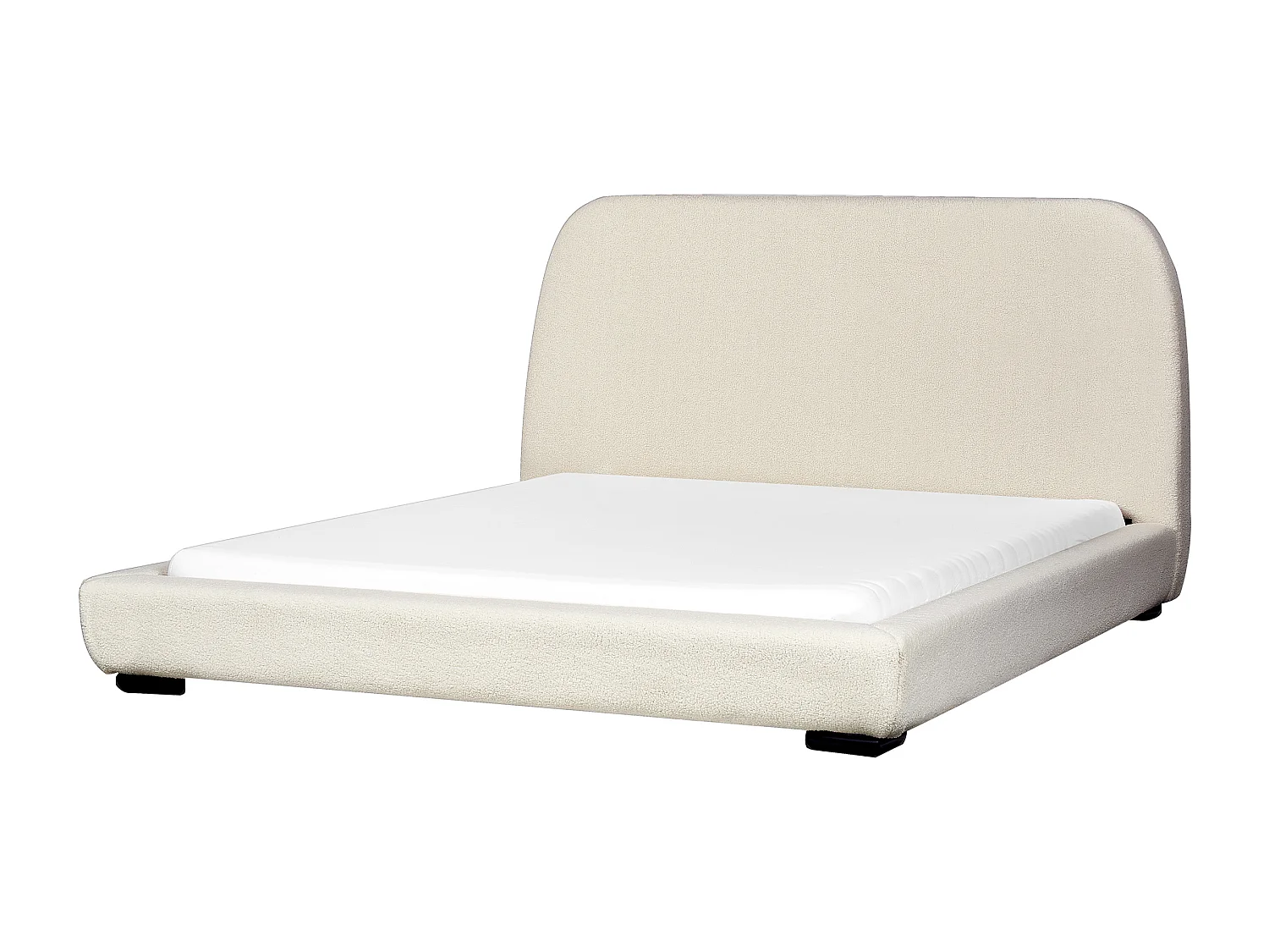 Cama de agua Bouclé ROISEL 160 x 200 cm Crema