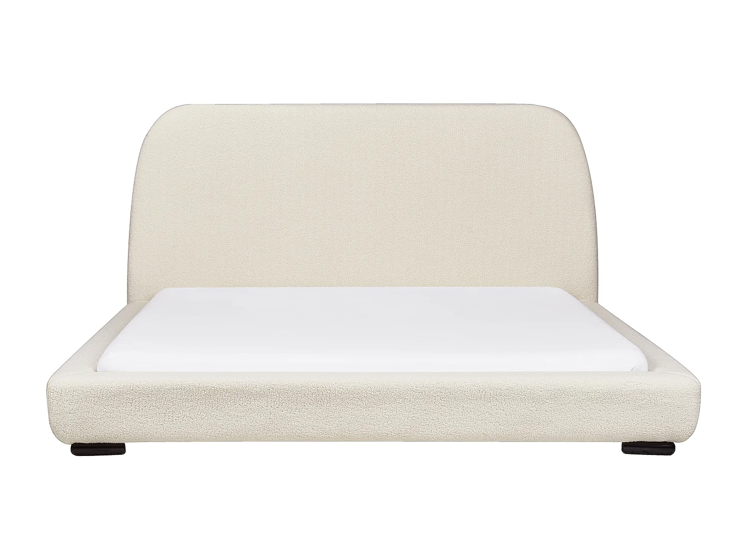 Cama de agua Bouclé ROISEL 160 x 200 cm Crema