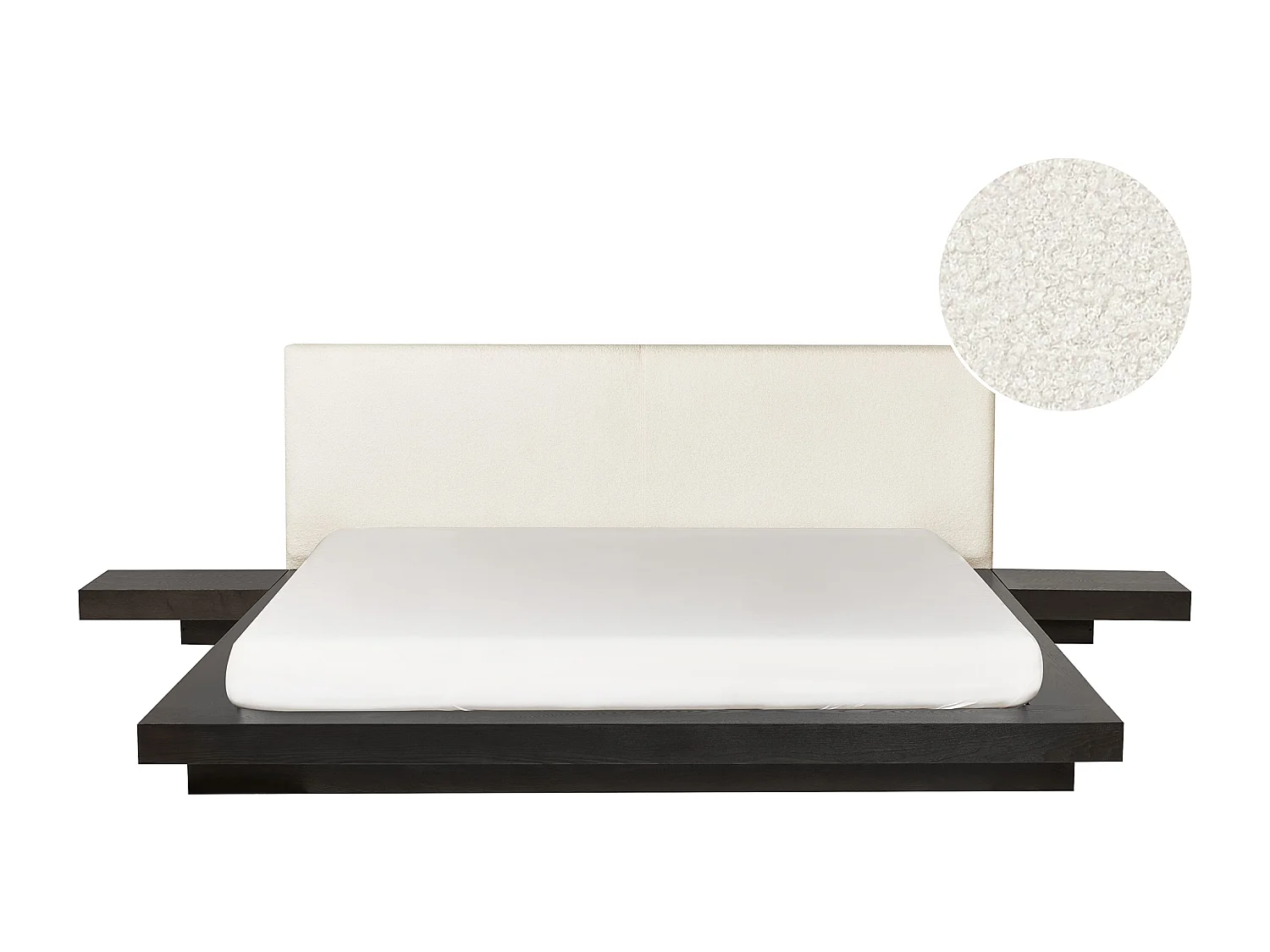 Lit à eau Bouclé ZEN 180 x 200 cm Frêne foncé