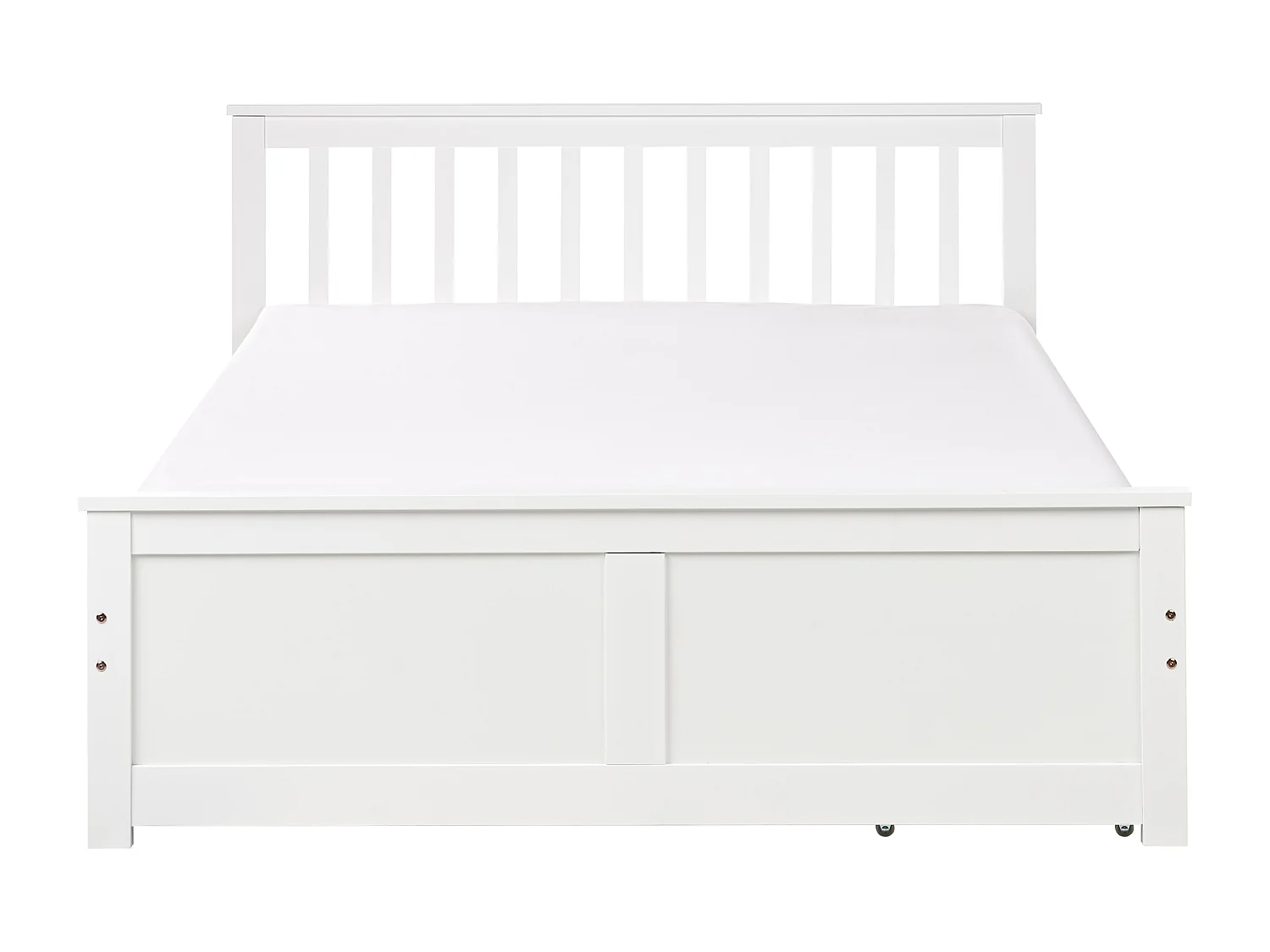 Bett mit Schubladen Kiefernholz OLENDON 140 x 200 cm Weiss