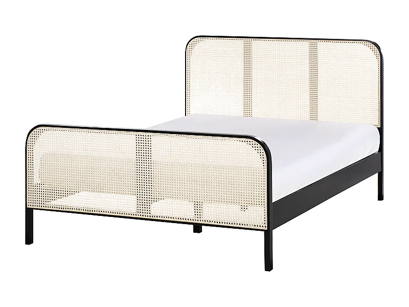 Letto Legno di pino GONFARON 140 x 200 cm Nero