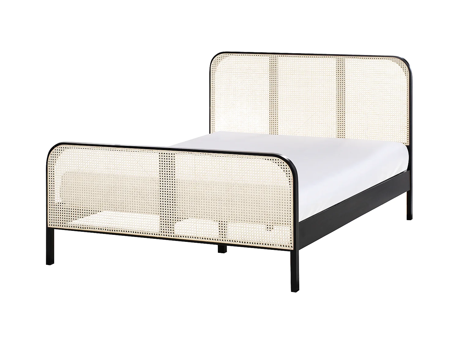 Bett mit Lattenrost Kiefernholz GONFARON 140 x 200 cm Schwarz