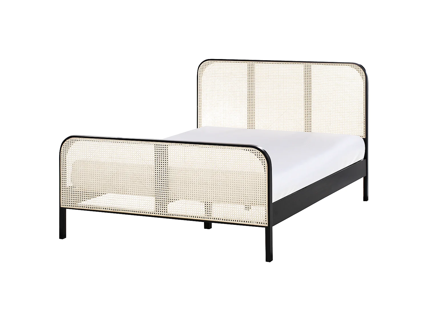 Lit avec sommier Bois de pin GONFARON 140 x 200 cm Noir