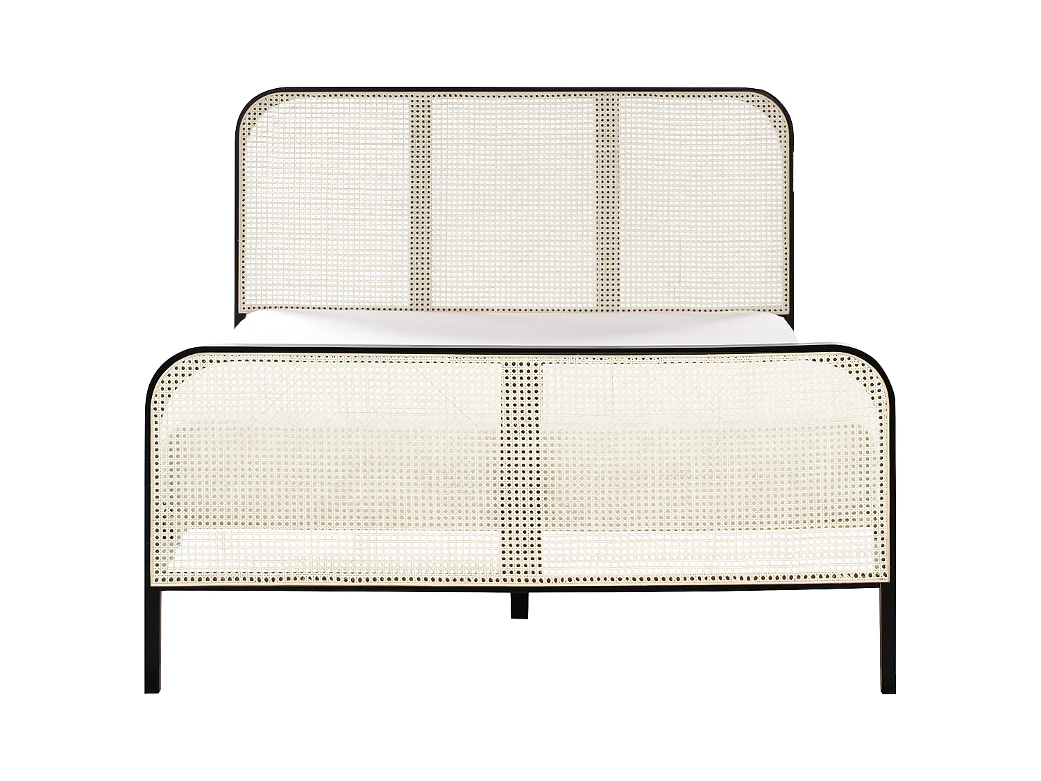 Lit avec sommier Bois de pin GONFARON 140 x 200 cm Noir