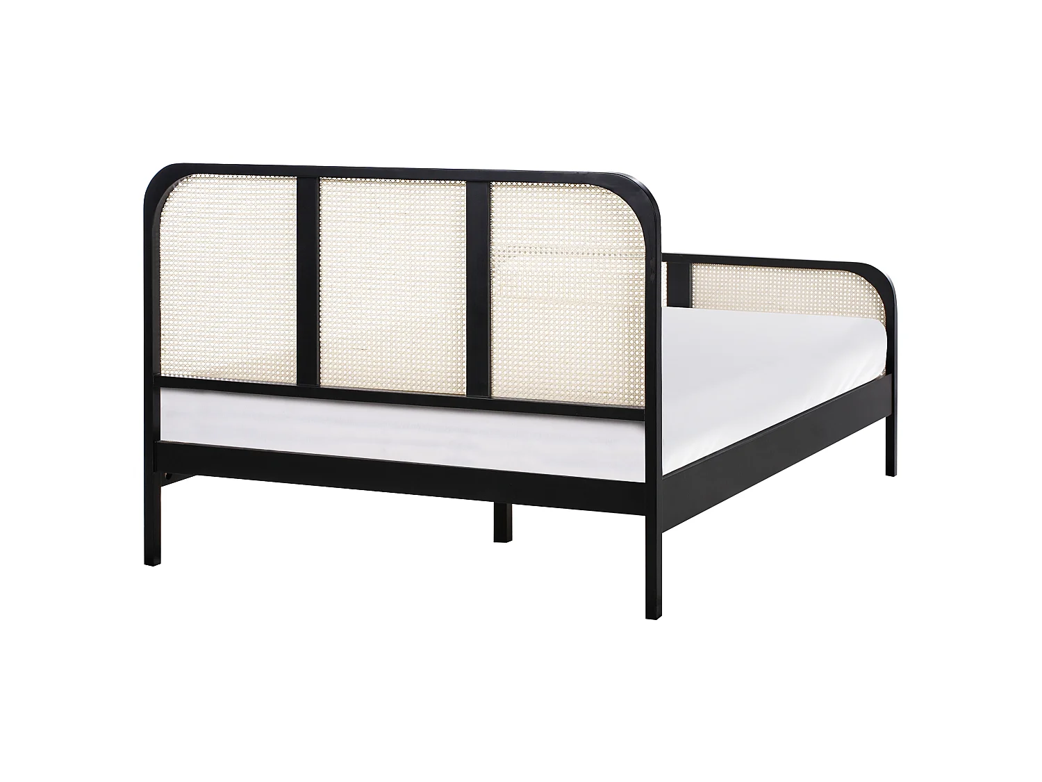 Lit avec sommier Bois de pin GONFARON 140 x 200 cm Noir