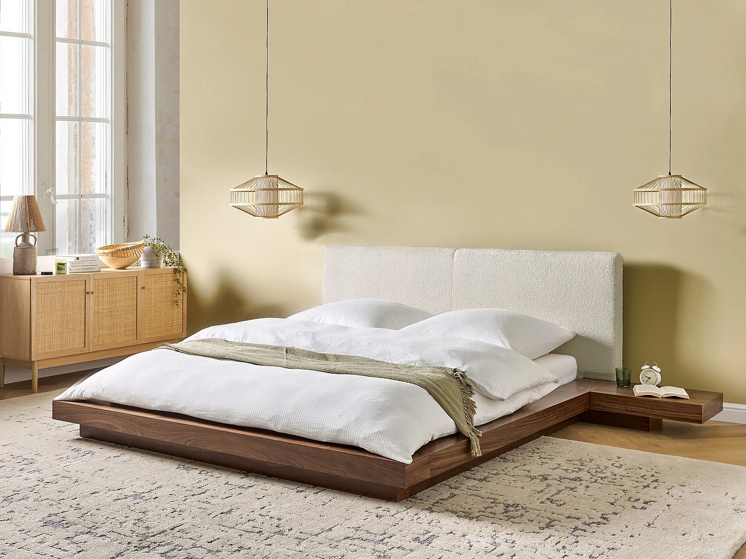 Lit à eau Bouclé ZEN 160 x 200 cm Frêne marron