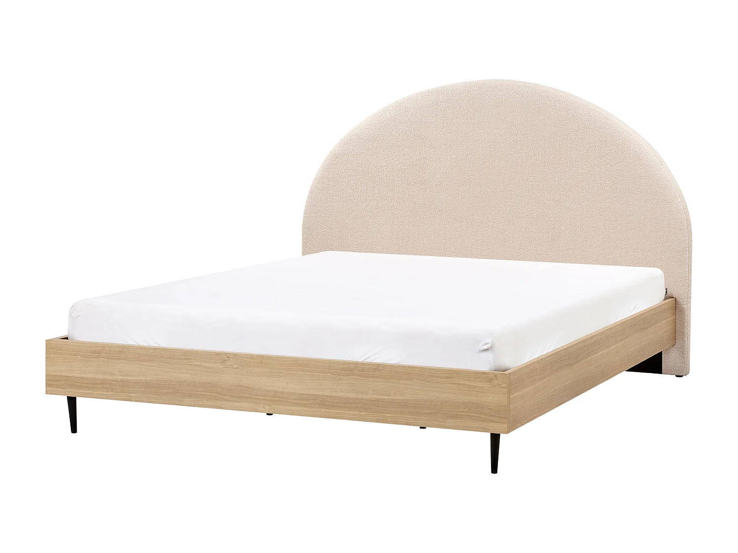 Bett mit Lattenrost Bouclé MILLAY 180 x 200 cm Beige