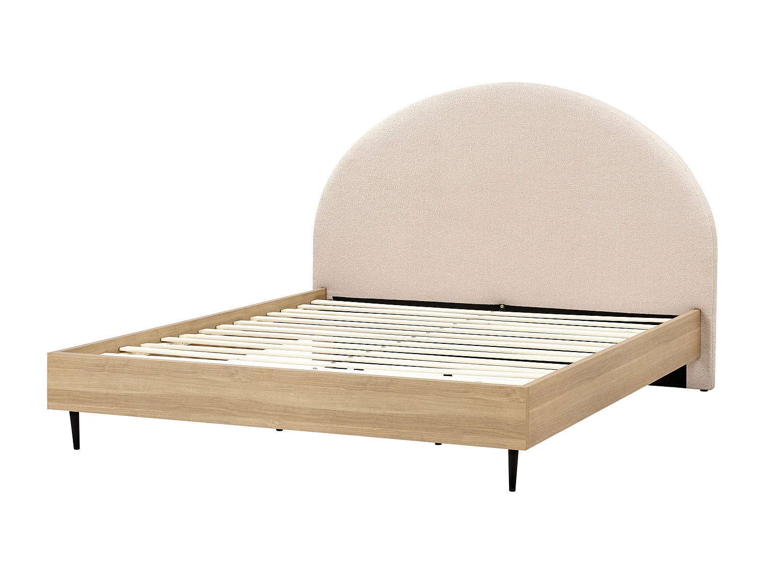 Bett mit Lattenrost Bouclé MILLAY 180 x 200 cm Beige