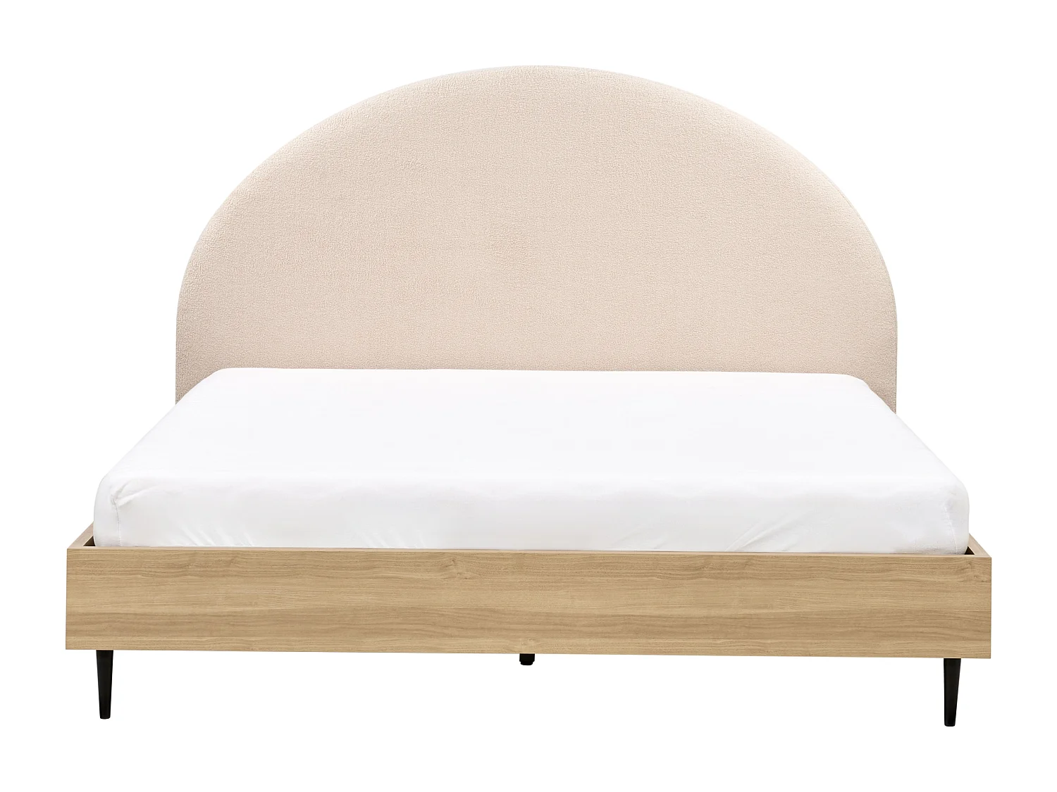 Bett mit Lattenrost Bouclé MILLAY 180 x 200 cm Beige
