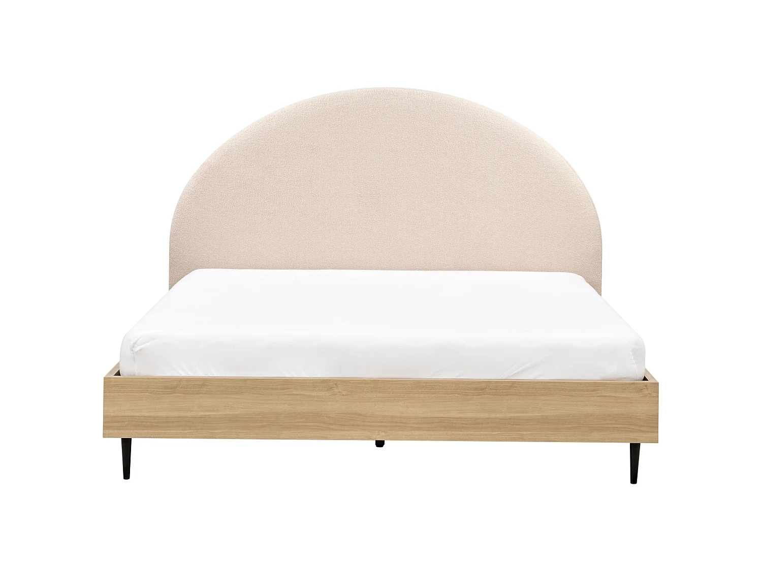 Säng med lamellram Bouclé MILLAY 180 x 200 cm Beige