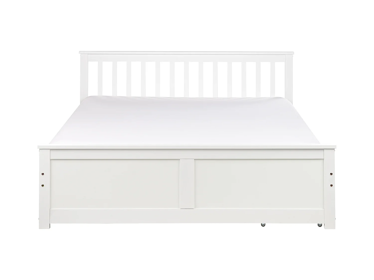 Lit avec tiroirs de rangement Bois de pin OLENDON 160 x 200 cm Blanc