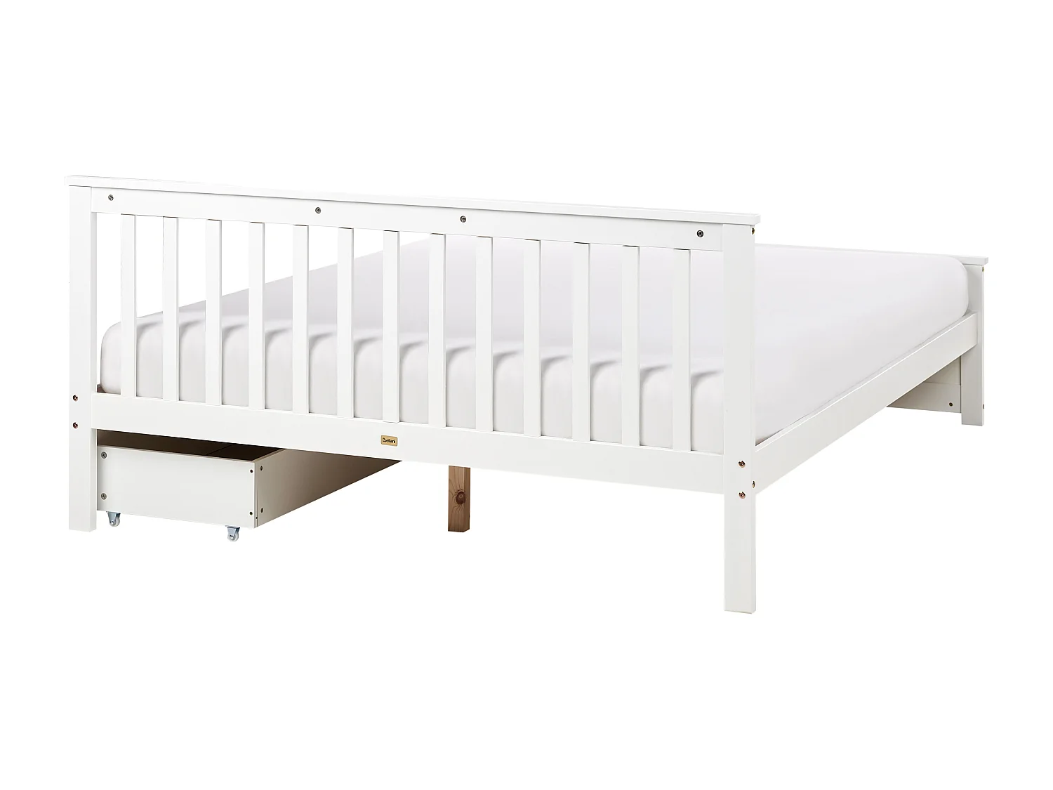 Lit avec tiroirs de rangement Bois de pin OLENDON 160 x 200 cm Blanc