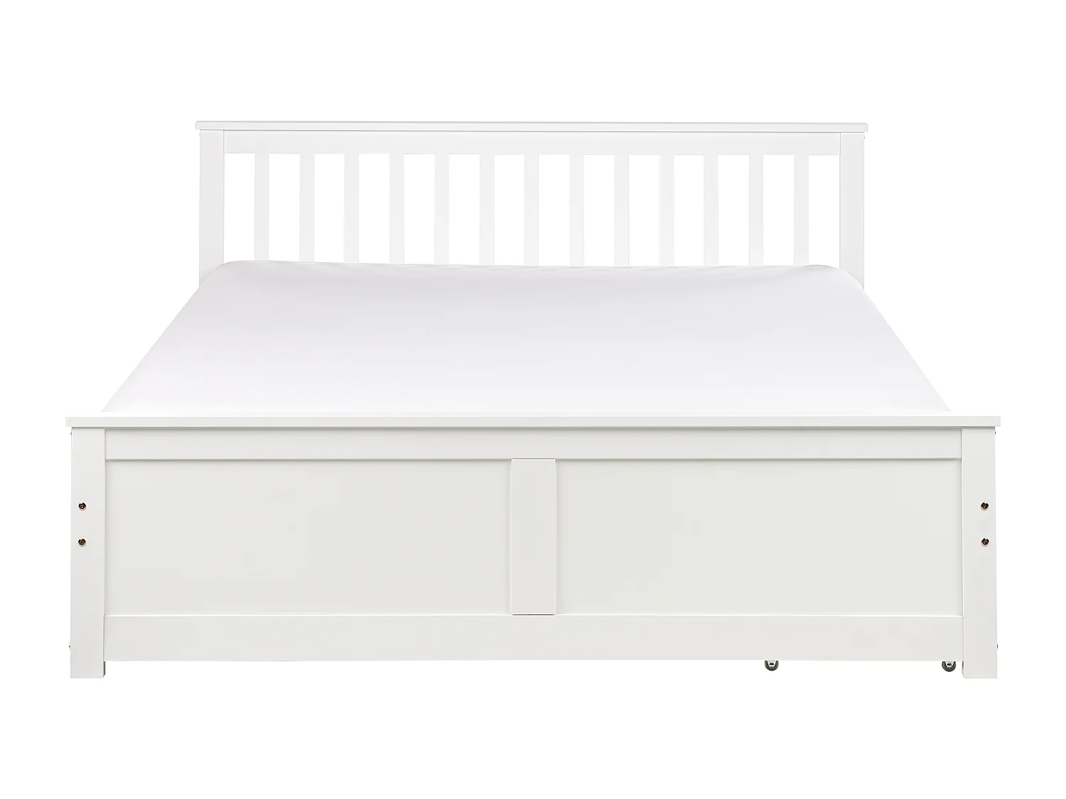 Bett mit Schubladen Kiefernholz OLENDON 160 x 200 cm Weiss