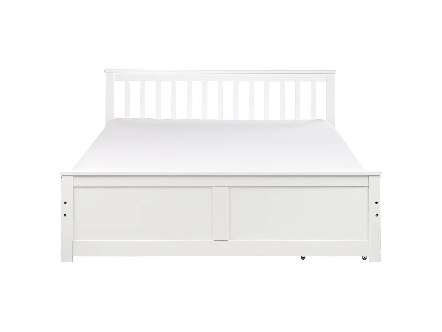 Bed with 2 Drawers OLENDON Pine Wood White 160 x 200 cm (EU King Size)