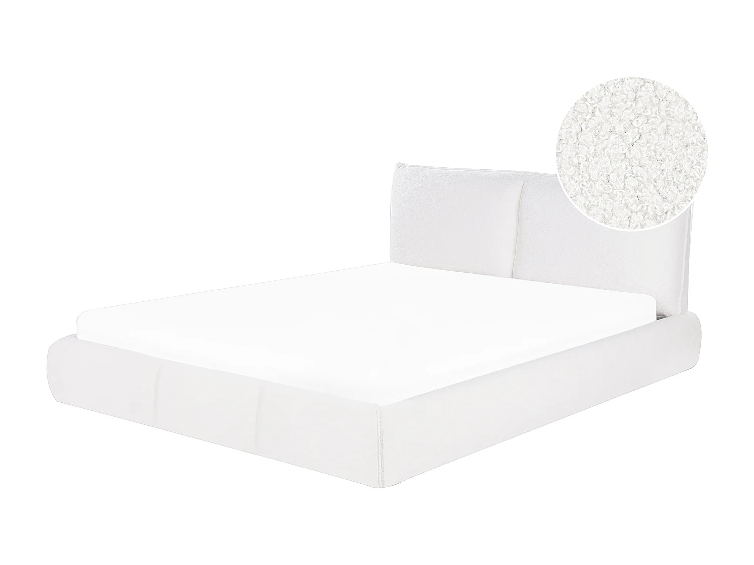 Cama de agua Bouclé VINAY 160 x 200 cm Blanco