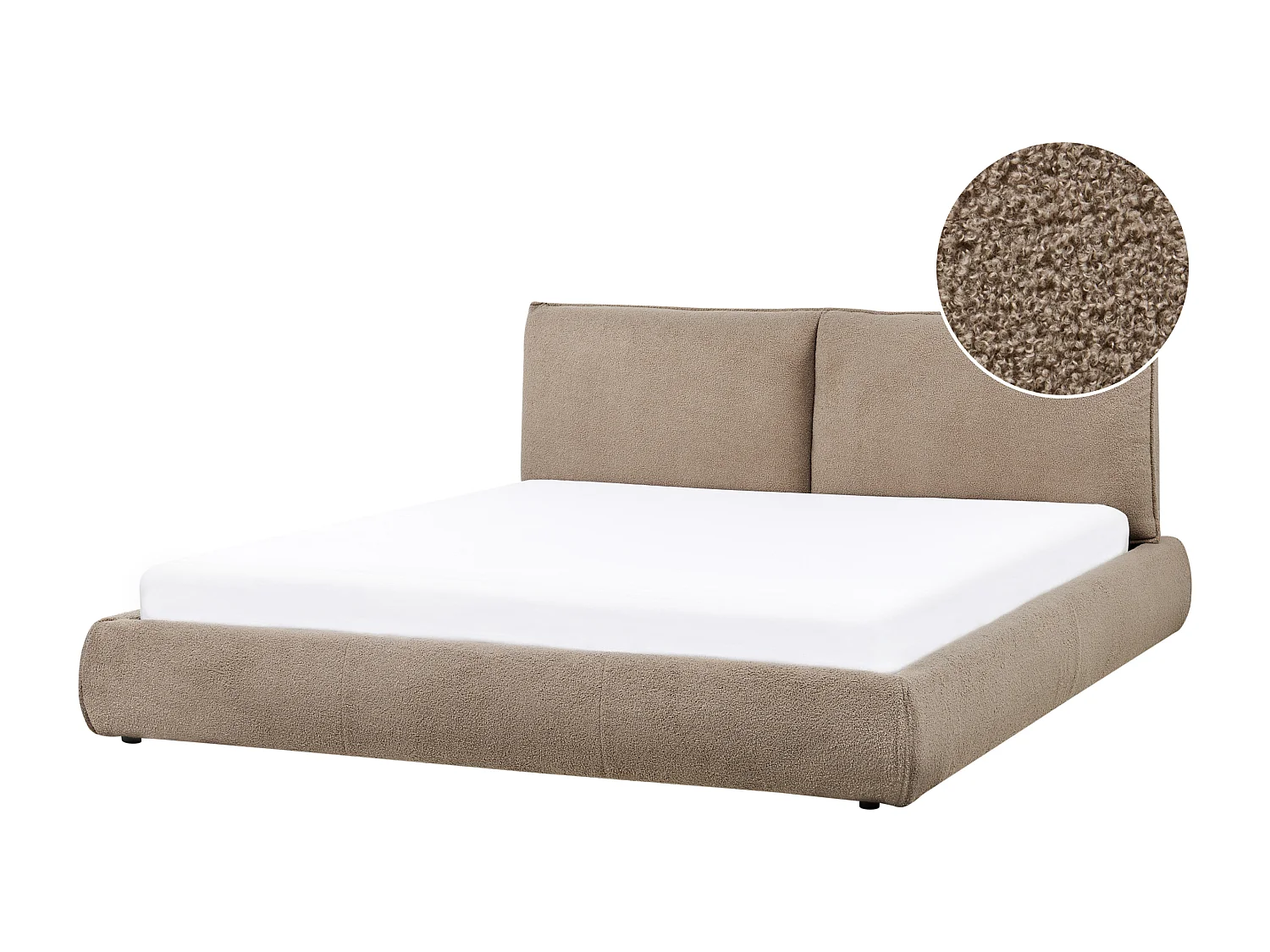 Bett mit Lattenrost Bouclé VINAY 180 x 200 cm Braun