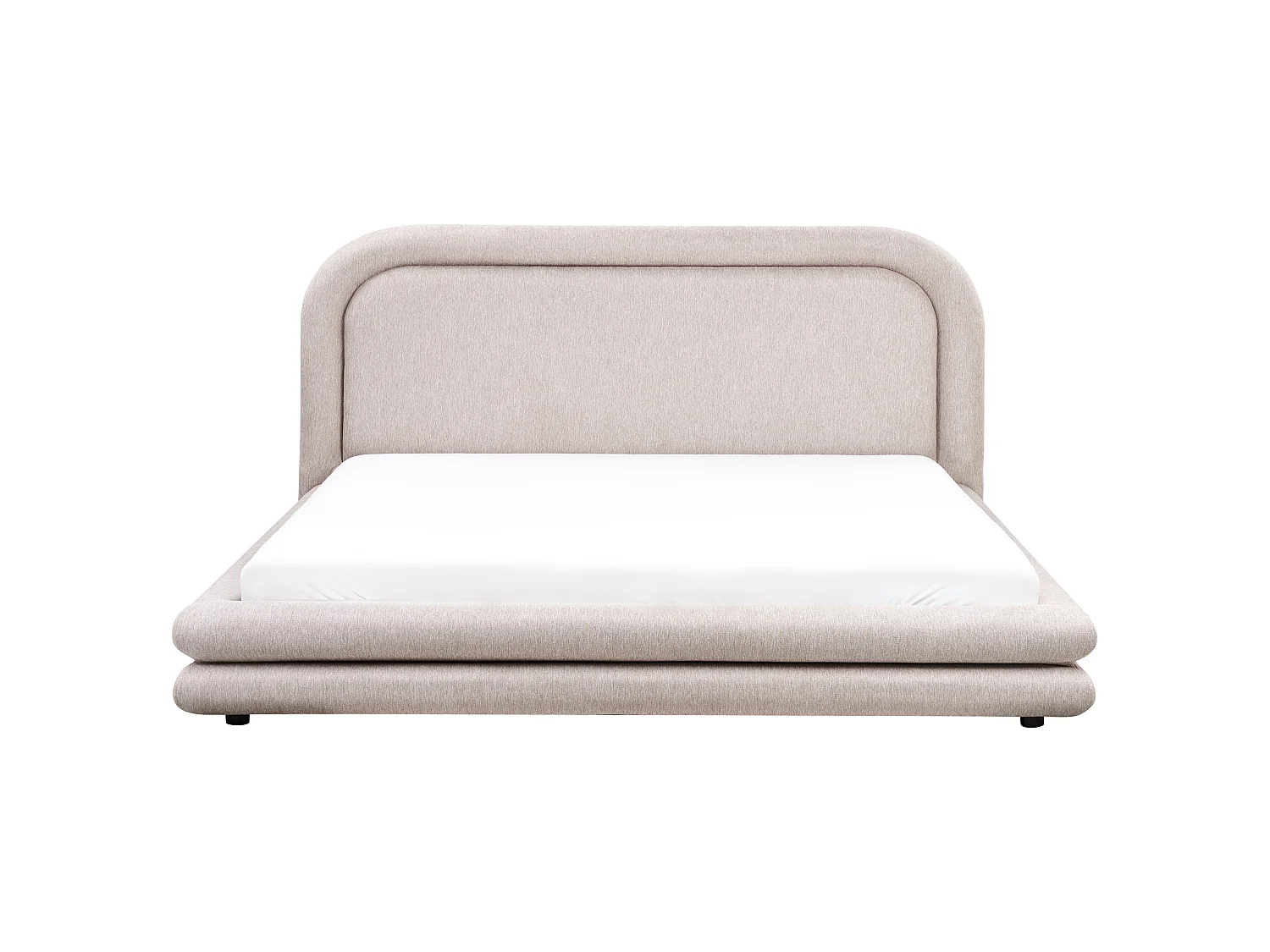 Lit avec sommier Lin synthétique LAVARDENS 180 x 200 cm Taupe